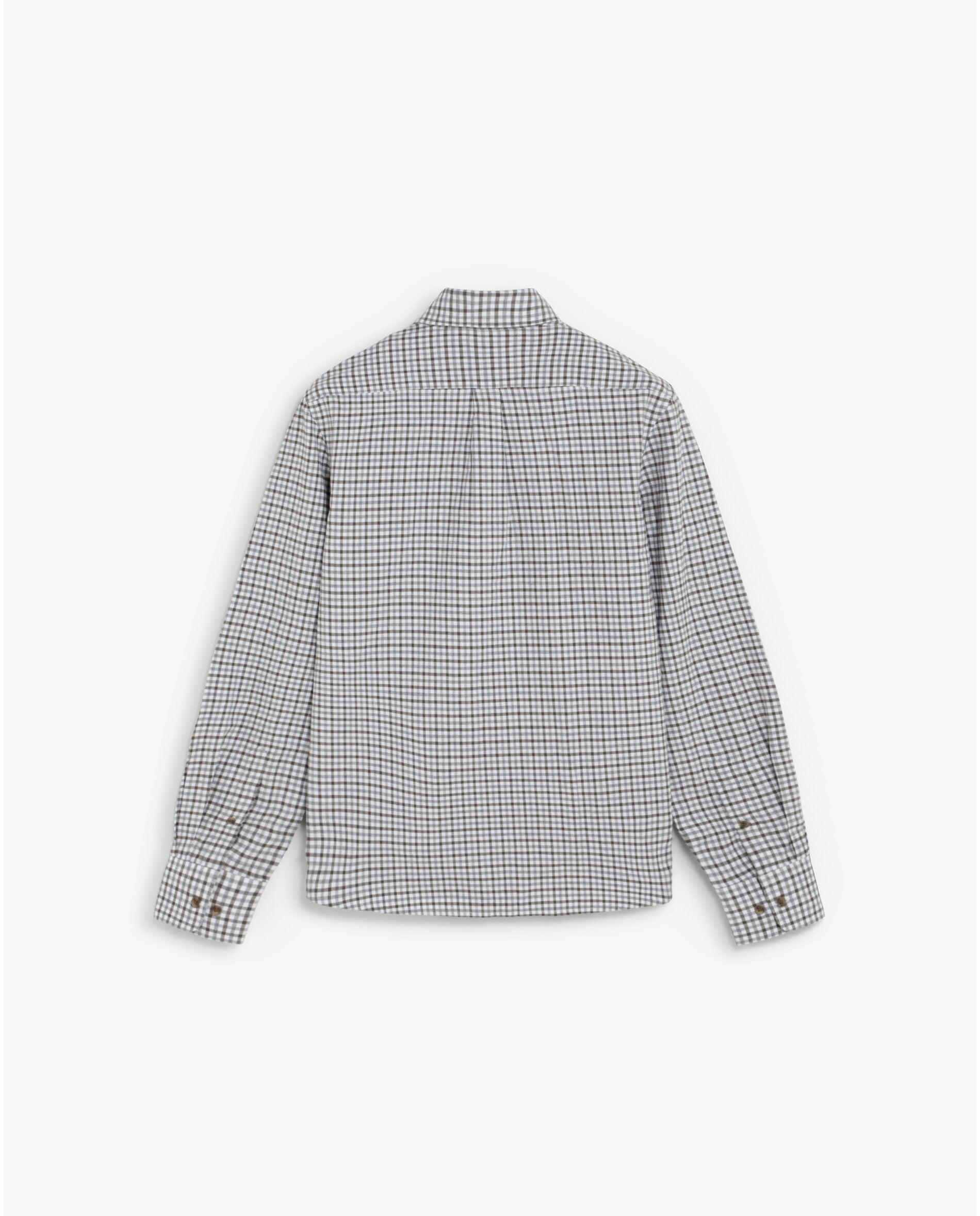 Camisa de cuadros de hombre regular fit con cuello abotonado - Scalpers - Crema Crema-2