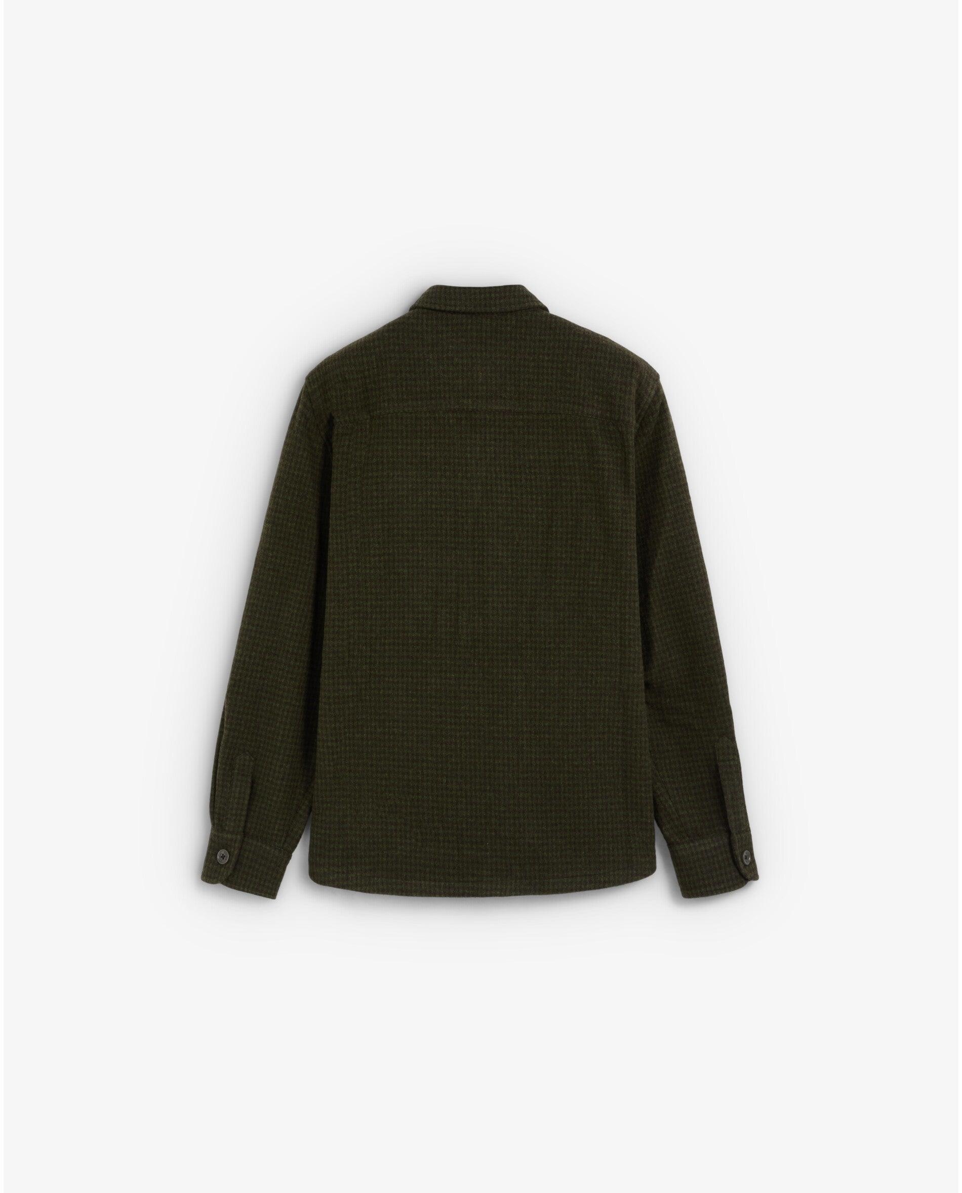 Imagen 2 de Sobrecamisa de hombre con bolsillo en el pecho y microestampado de cuadros - Scalpers - Verde militar Verde militar