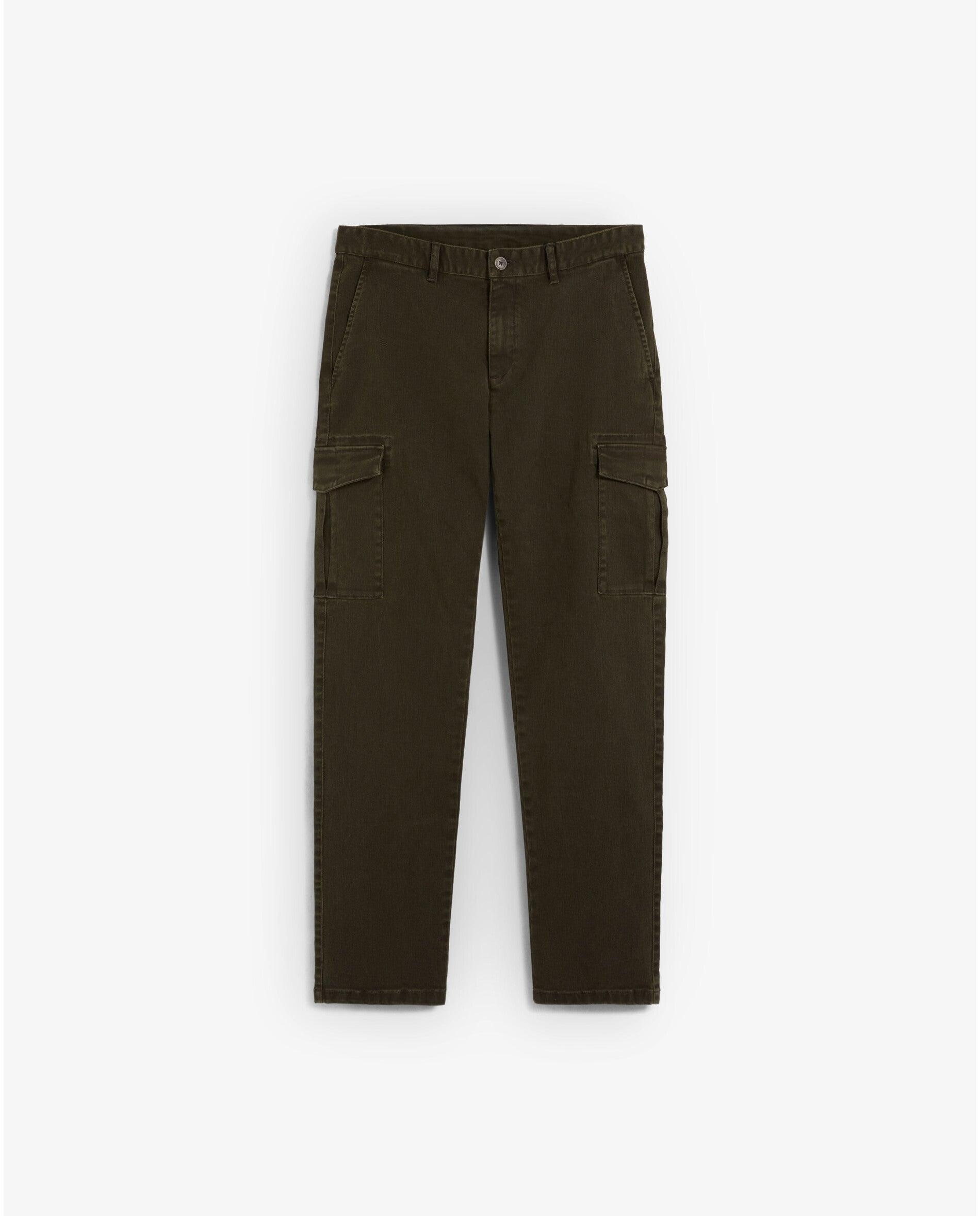 Imagen 0 de Pantalón cargo de hombre regular fit ligeramente elástico Verde oscuro