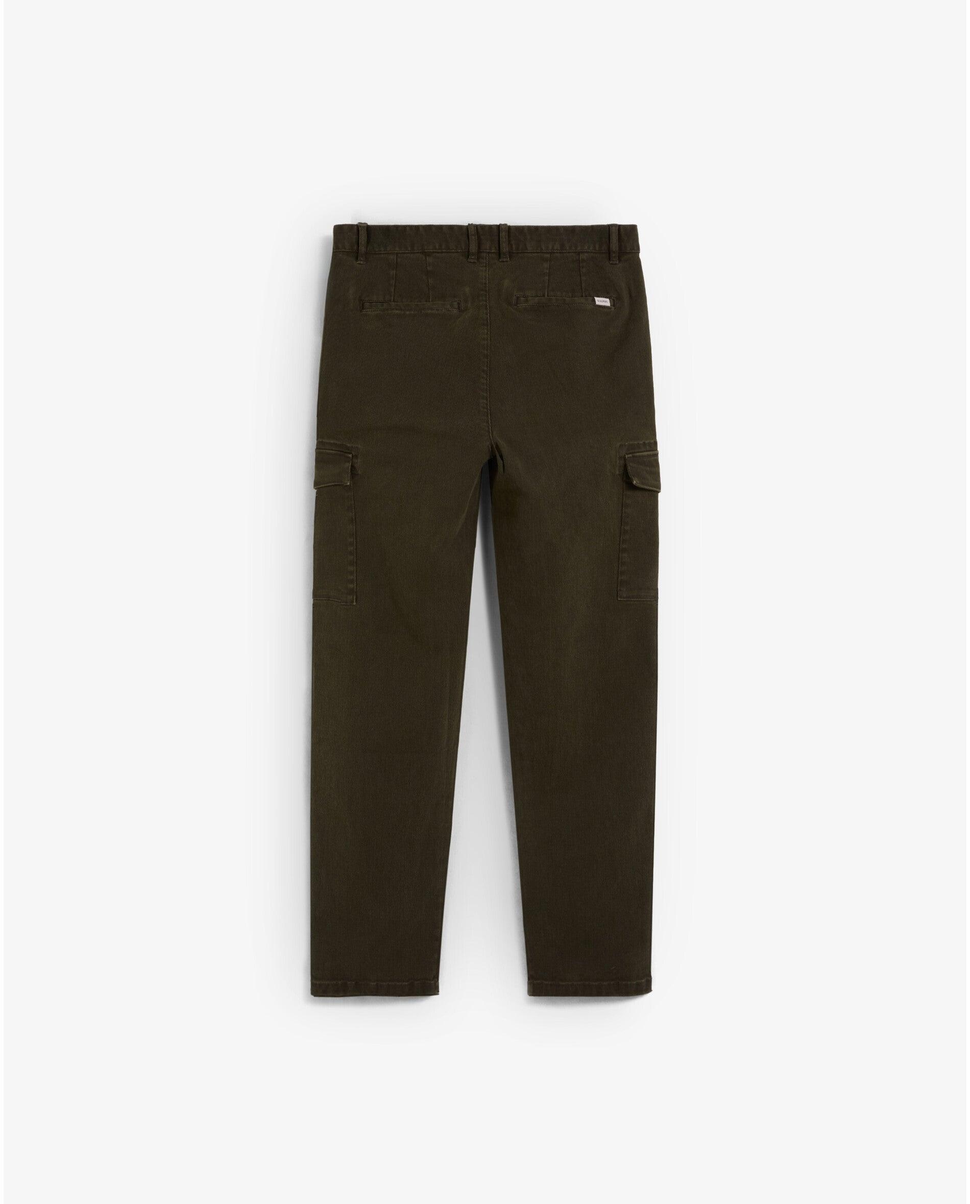 Pantalón cargo de hombre regular fit ligeramente elástico - Scalpers - Verde oscuro Verde oscuro-2