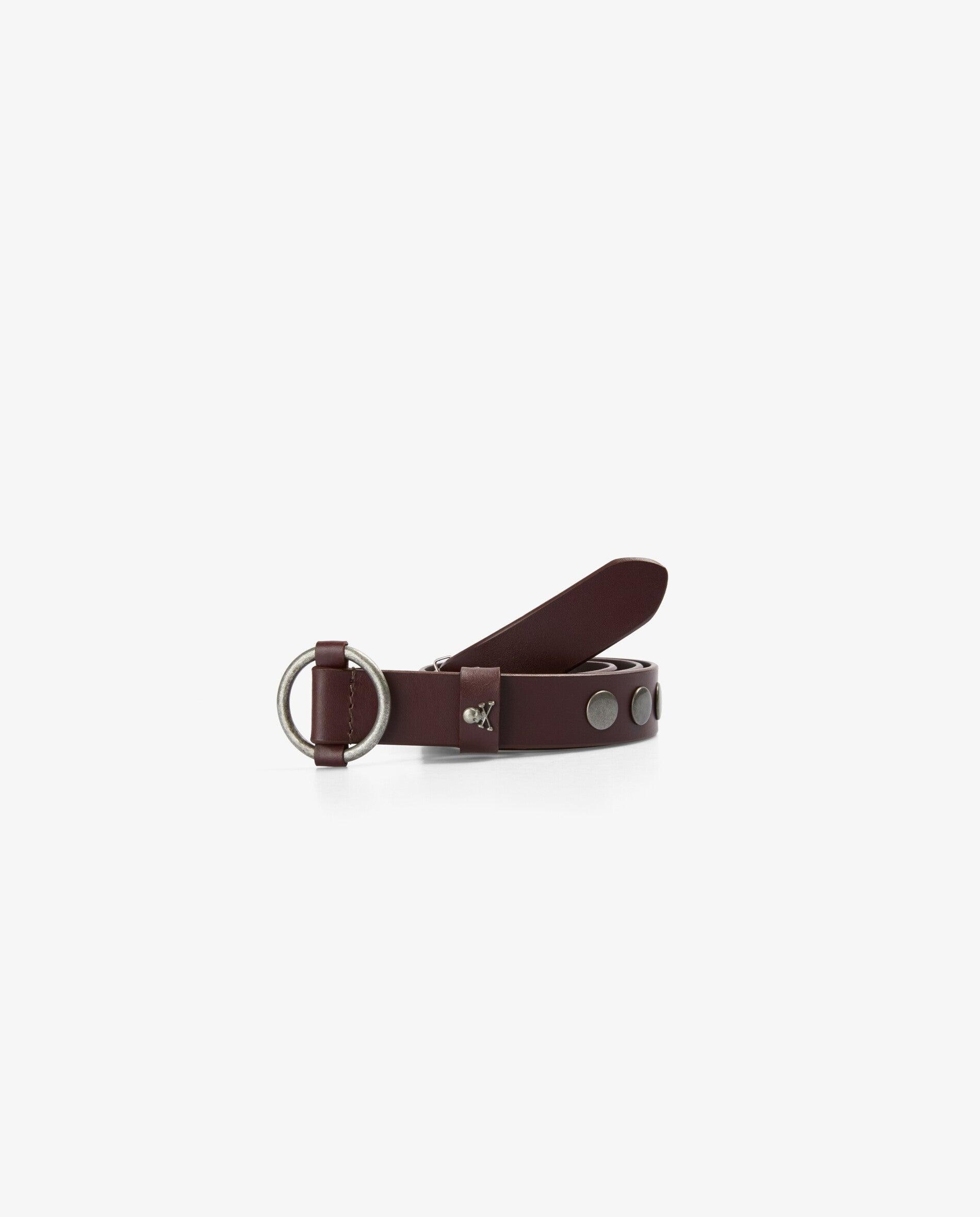 Imagen 0 de Cinturón de niña de piel con studs decorativos Burdeos