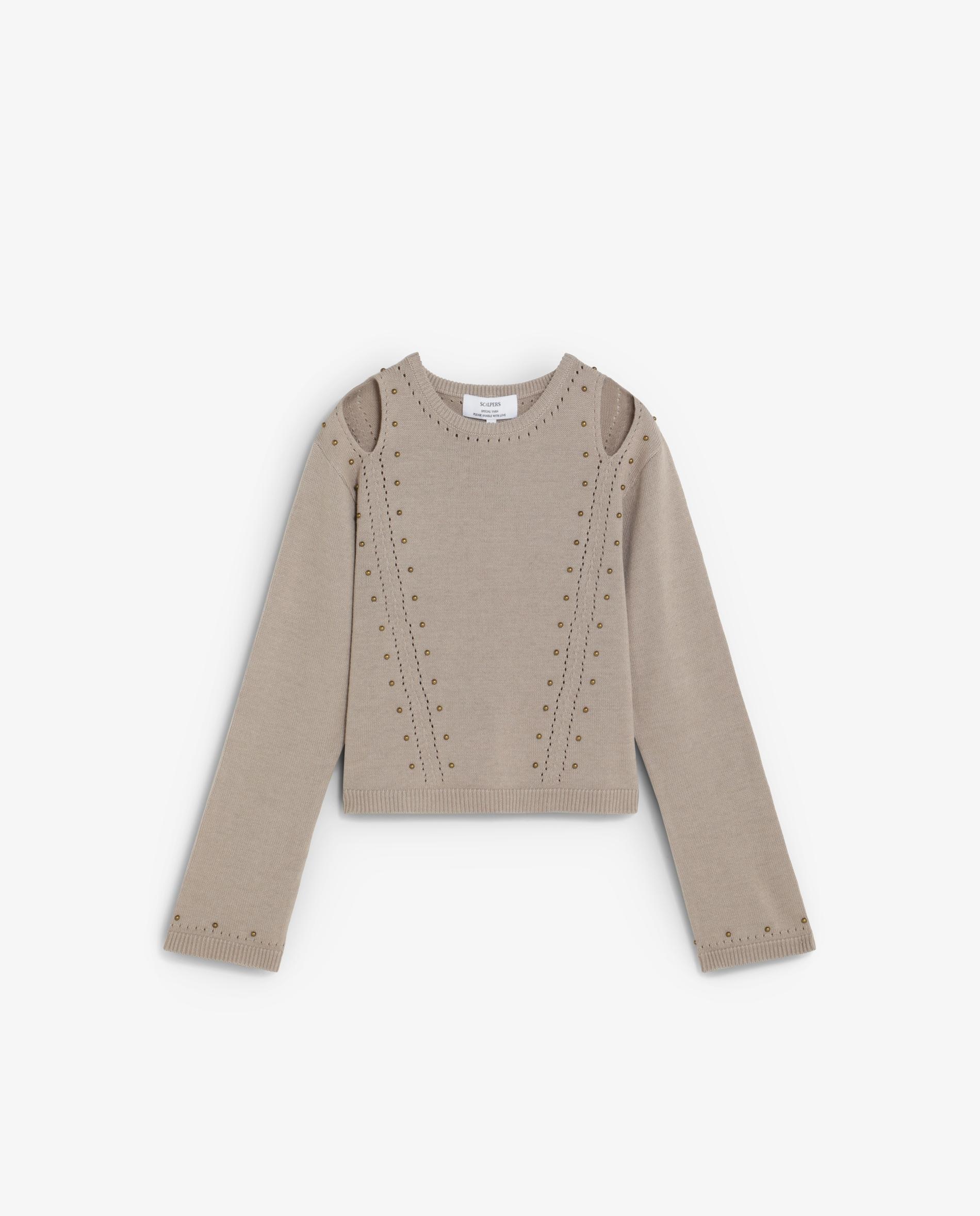Jersey de mujer con abertura en los hombros y mangas acampanadas - Scalpers - Topo Topo-1