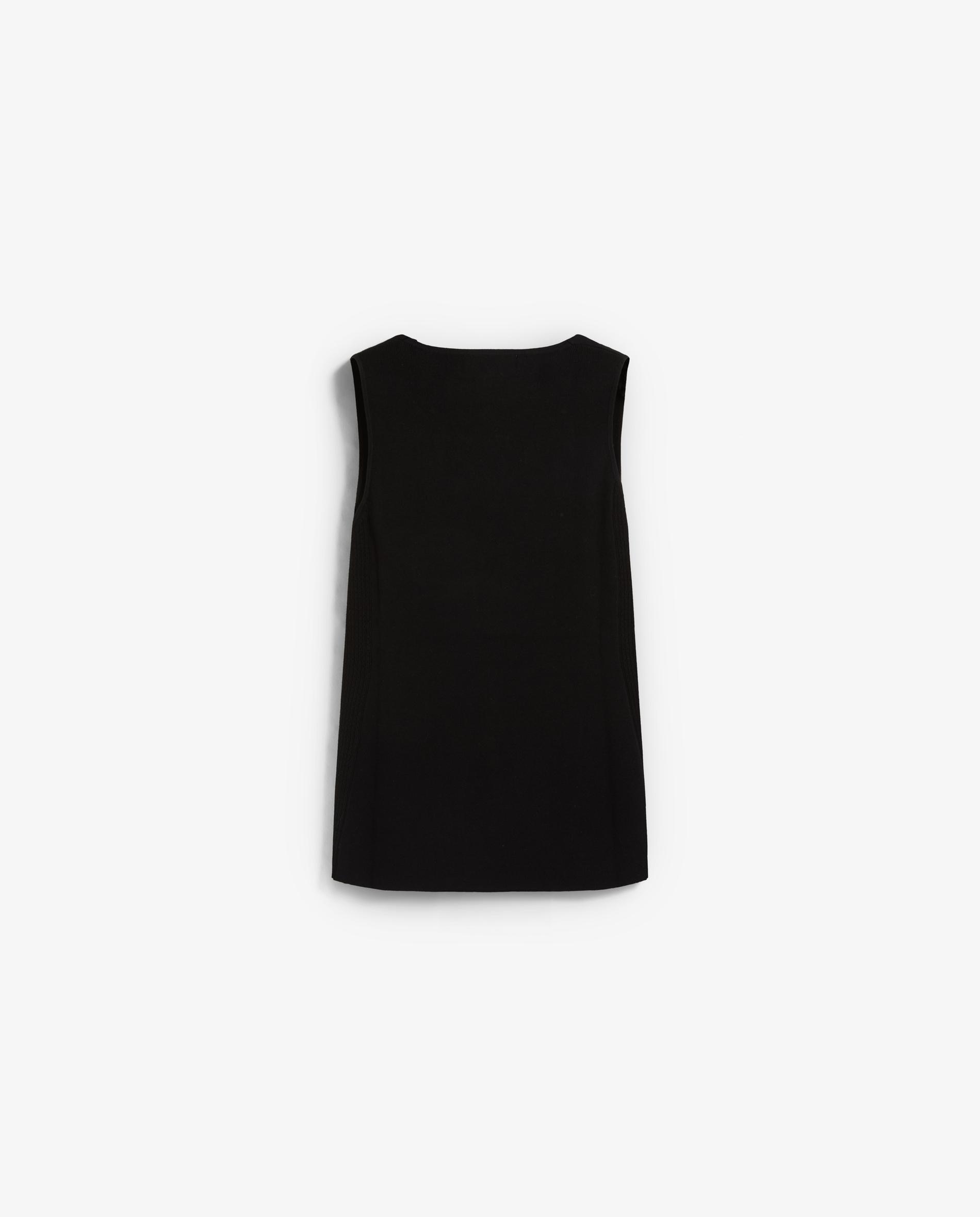 Chaleco de mujer de punto fino con escote de pico - Scalpers - Negro Negro-5
