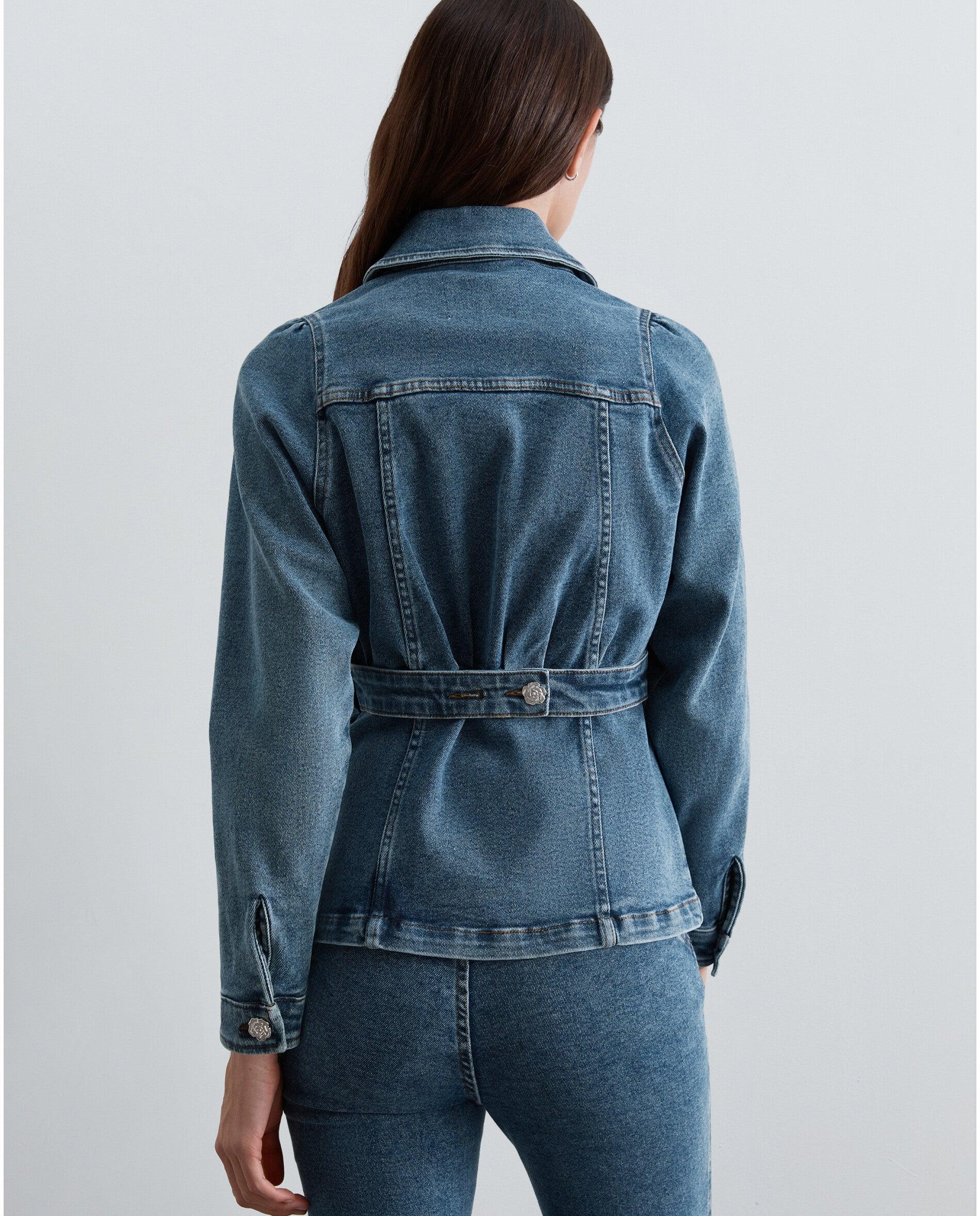 Imagen 2 de Camisa de mujer denim con cinturón trasero ajustable - Scalpers - Índigo Índigo