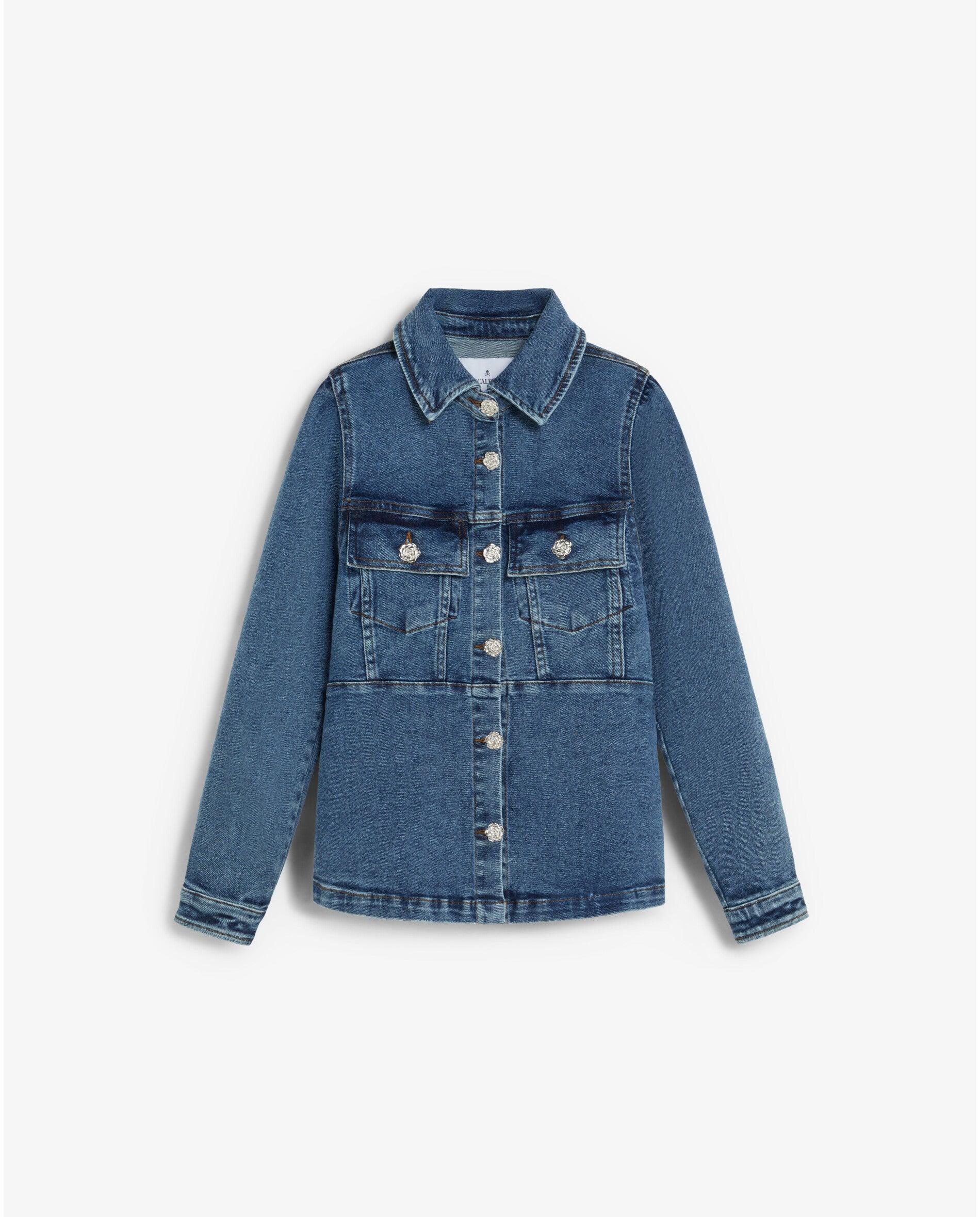 Imagen 5 de Camisa de mujer denim con cinturón trasero ajustable - Scalpers - Índigo Índigo