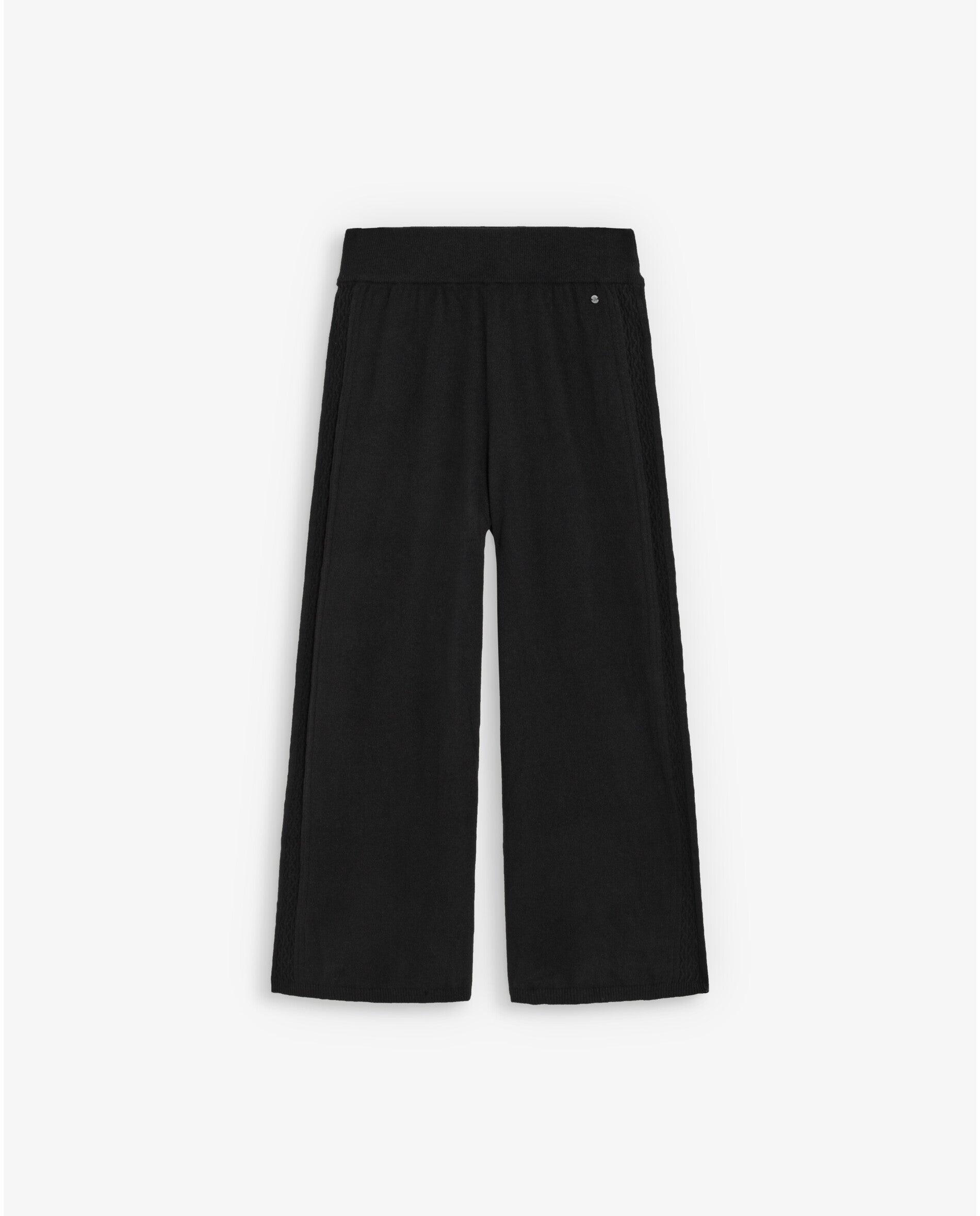Pantalón de punto de mujer con textura y cintura elástica - Scalpers - Negro Negro-1