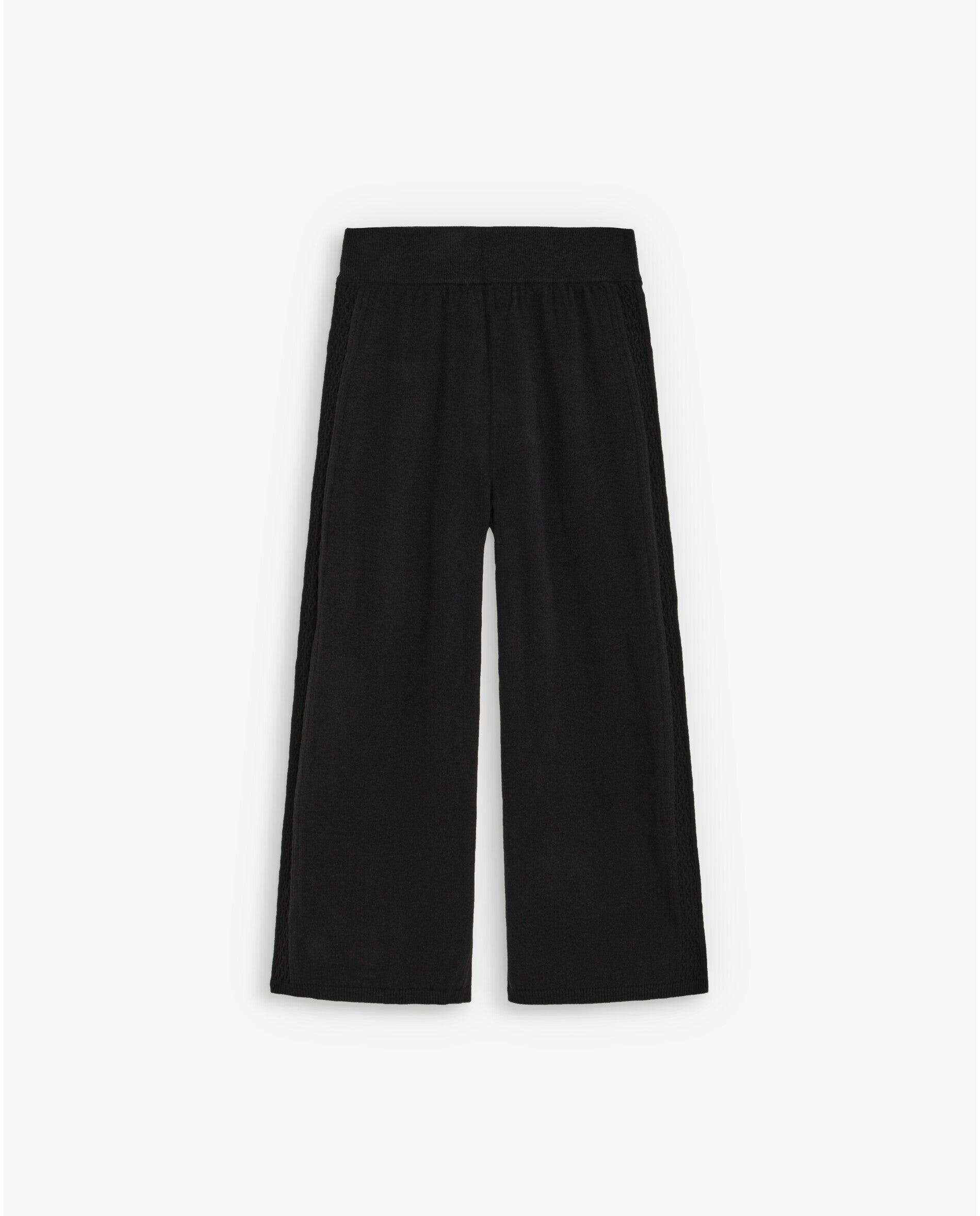 Pantalón de punto de mujer con textura y cintura elástica - Scalpers - Negro Negro-2
