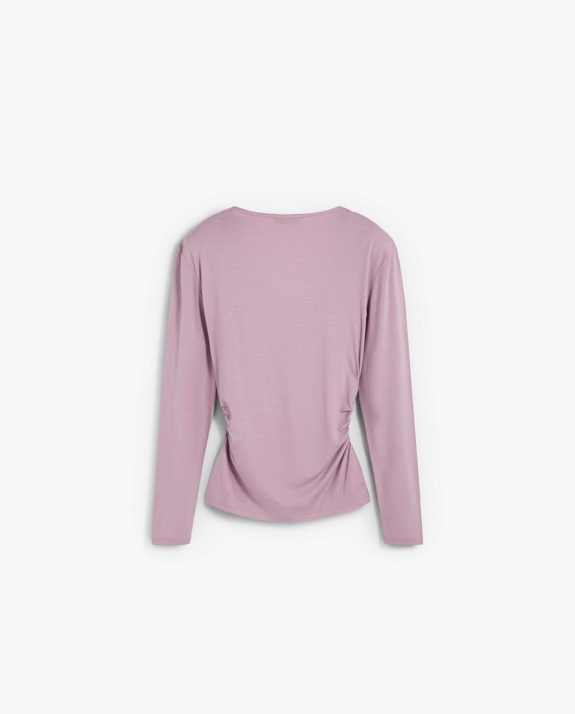 Top de mujer de manga larga con escote drapeado - Scalpers - Lila Lila-2