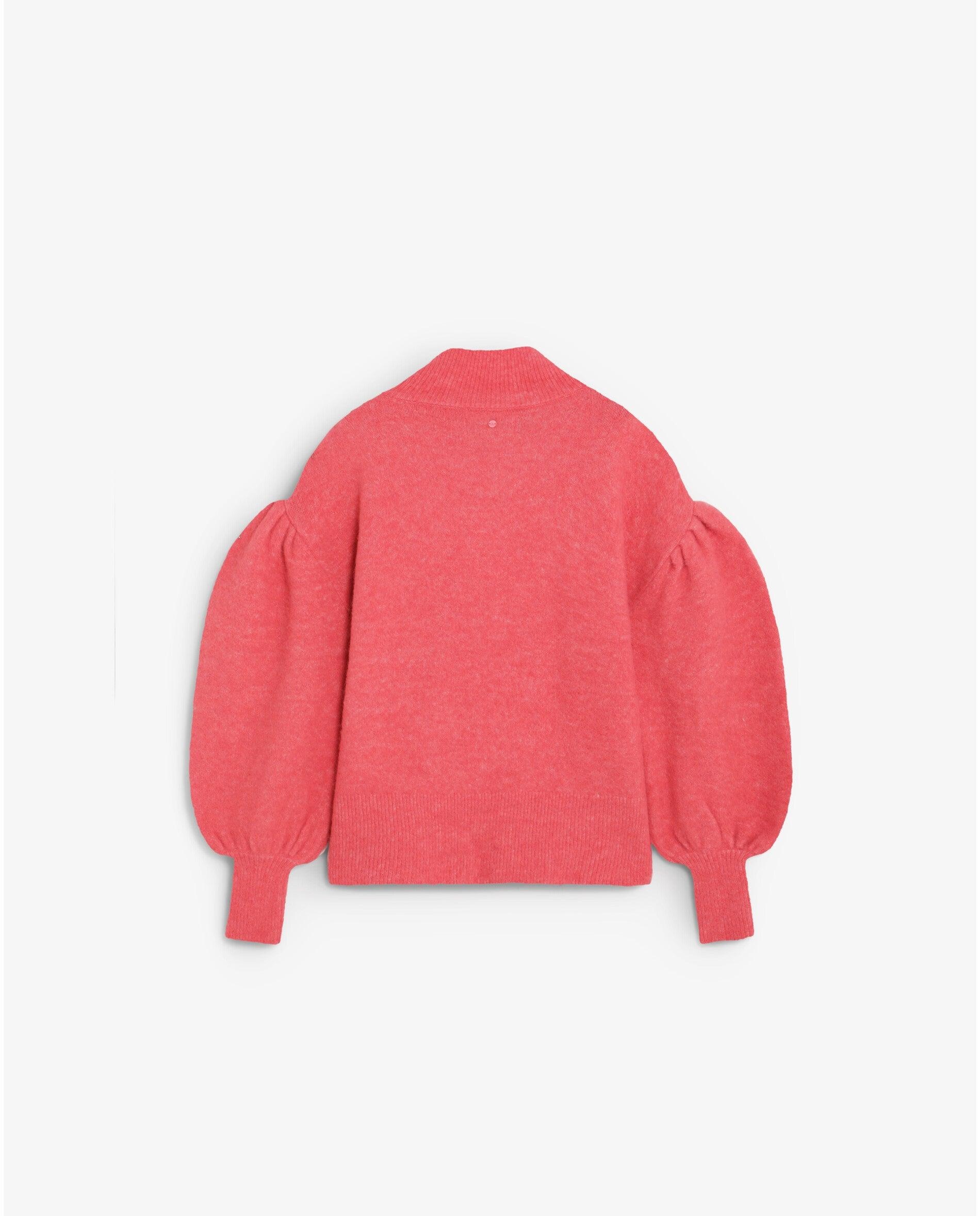 Jersey de mujer con cuello cruzado y mangas abullonadas - Scalpers - Coral Coral-2