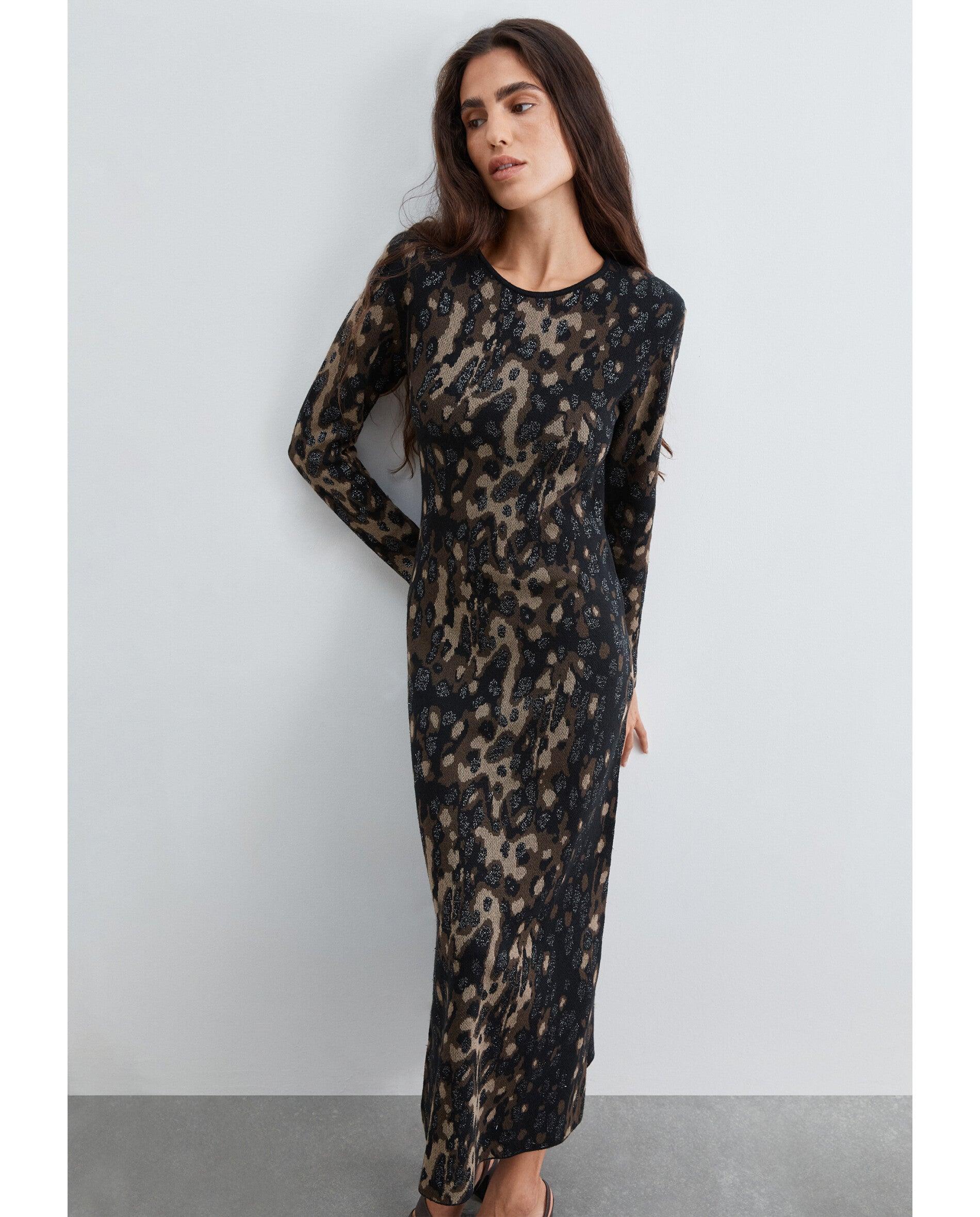 Imagen 2 de Vestido de punto jacquard de corte midi - Scalpers - Multicolor Multicolor