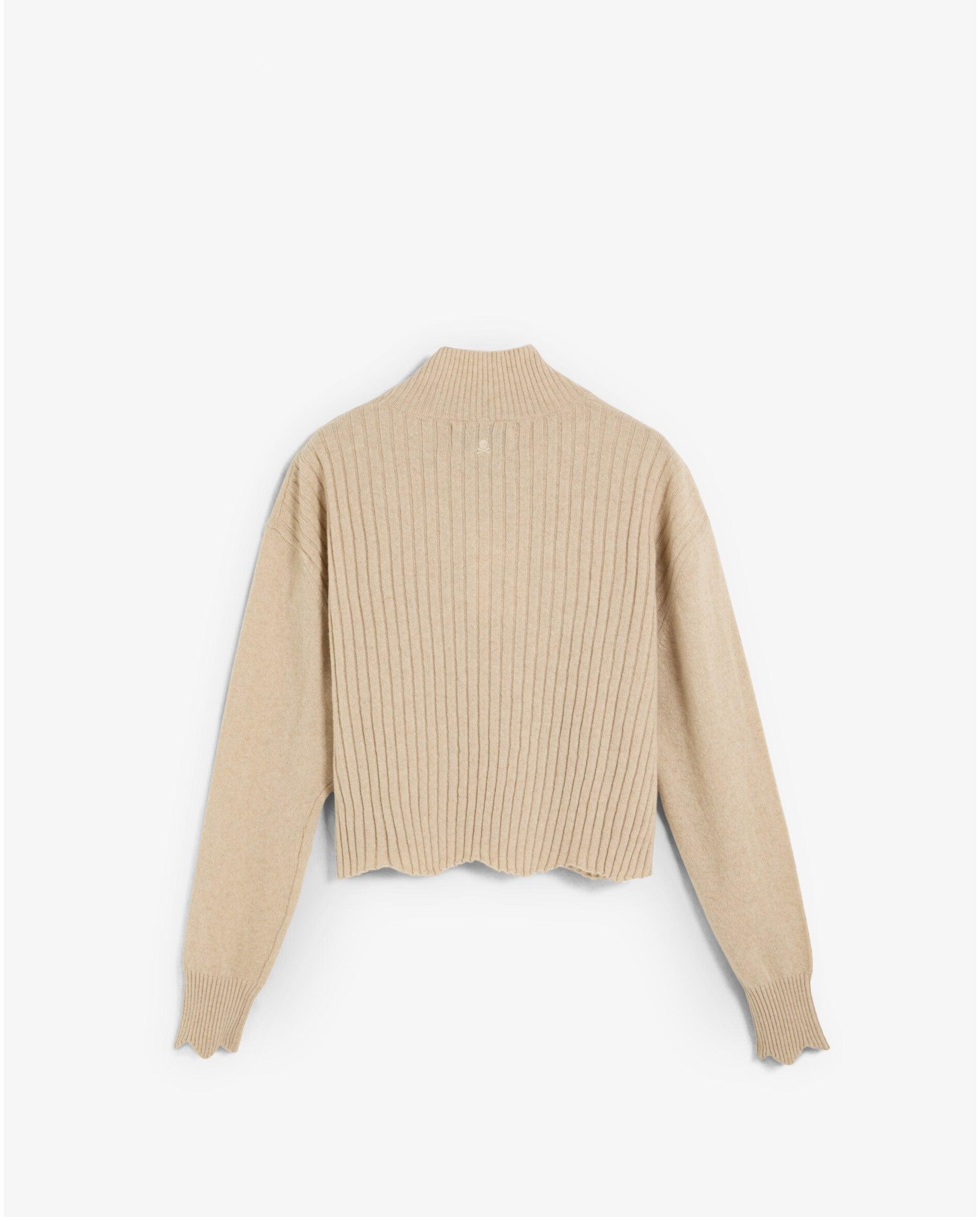 Jersey de mujer relaxed fit con terminaciones onduladas - Scalpers - Crudo Crudo-3