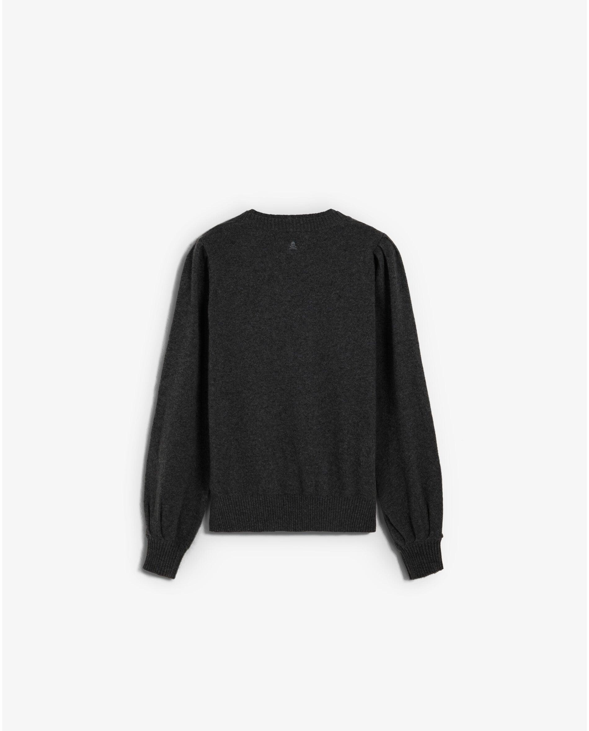 Jersey de mujer con frunce en hombros y puños - Scalpers - Gris oscuro Gris oscuro-3