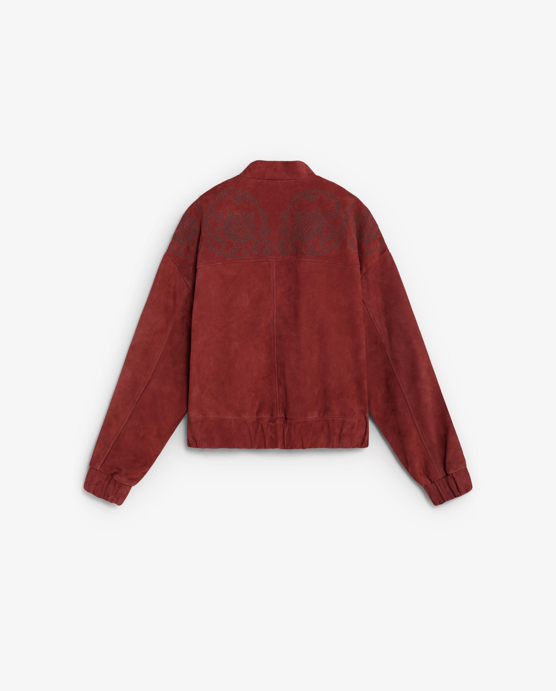 Imagen 2 de Cazadora bomber de mujer de ante con detalles bordados - Scalpers - Terracota Terracota