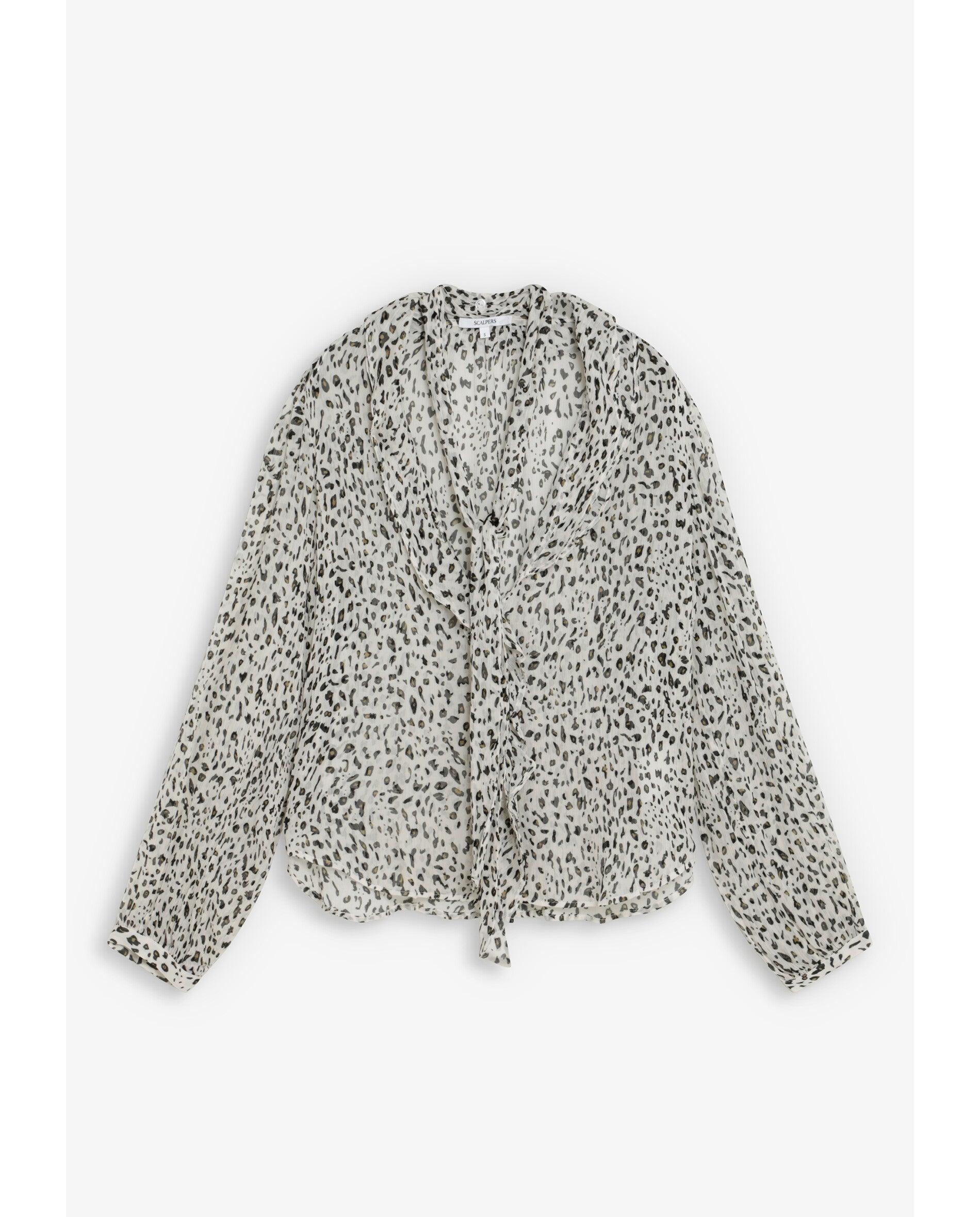 Imagen 0 de Blusa de mujer estampada con volantes Multicolor