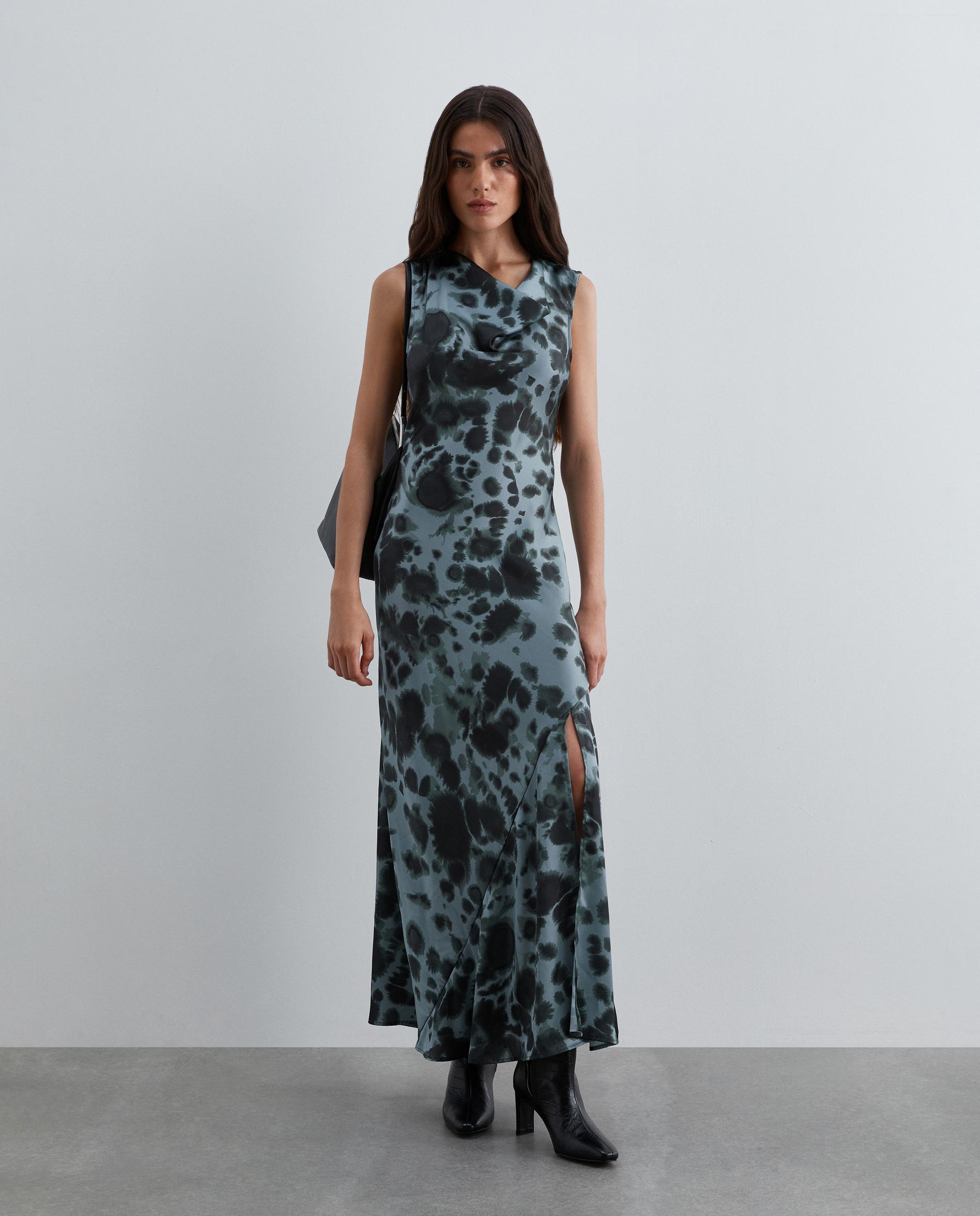 Vestido midi tie-dye con escote drapeado - Scalpers - Caribe Caribe-1