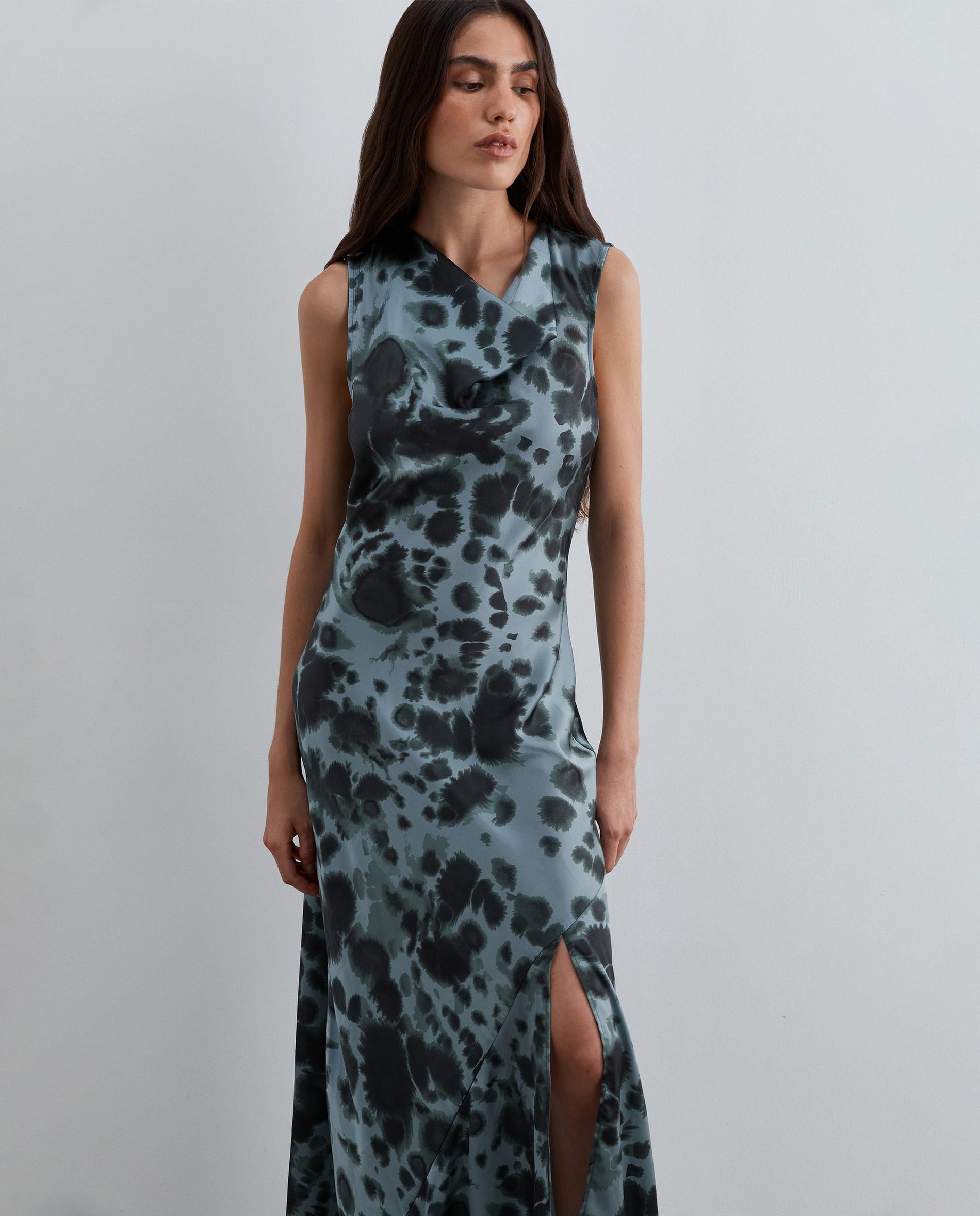 Vestido midi tie-dye con escote drapeado - Scalpers - Caribe Caribe-2
