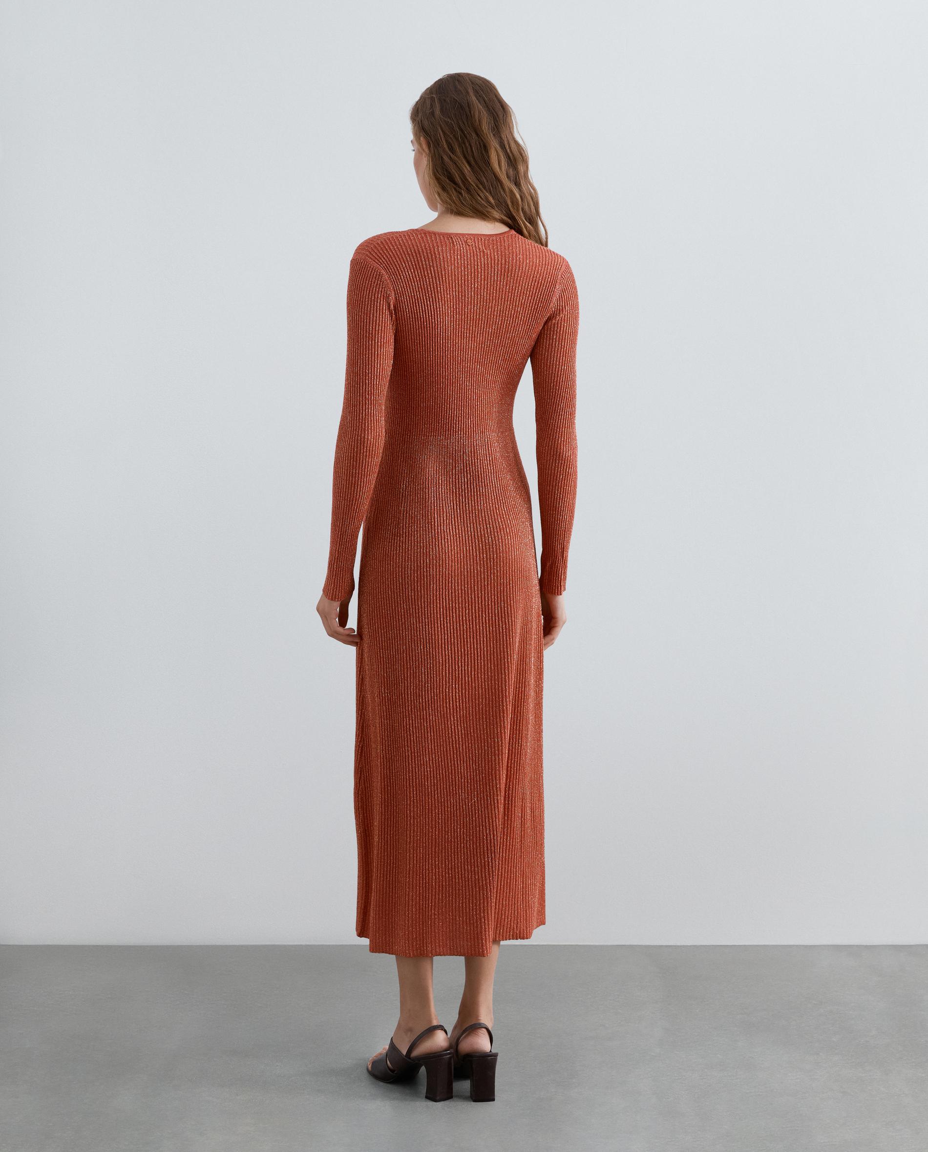 Vestido de punto midi con lúrex - Scalpers - Naranja Naranja-3
