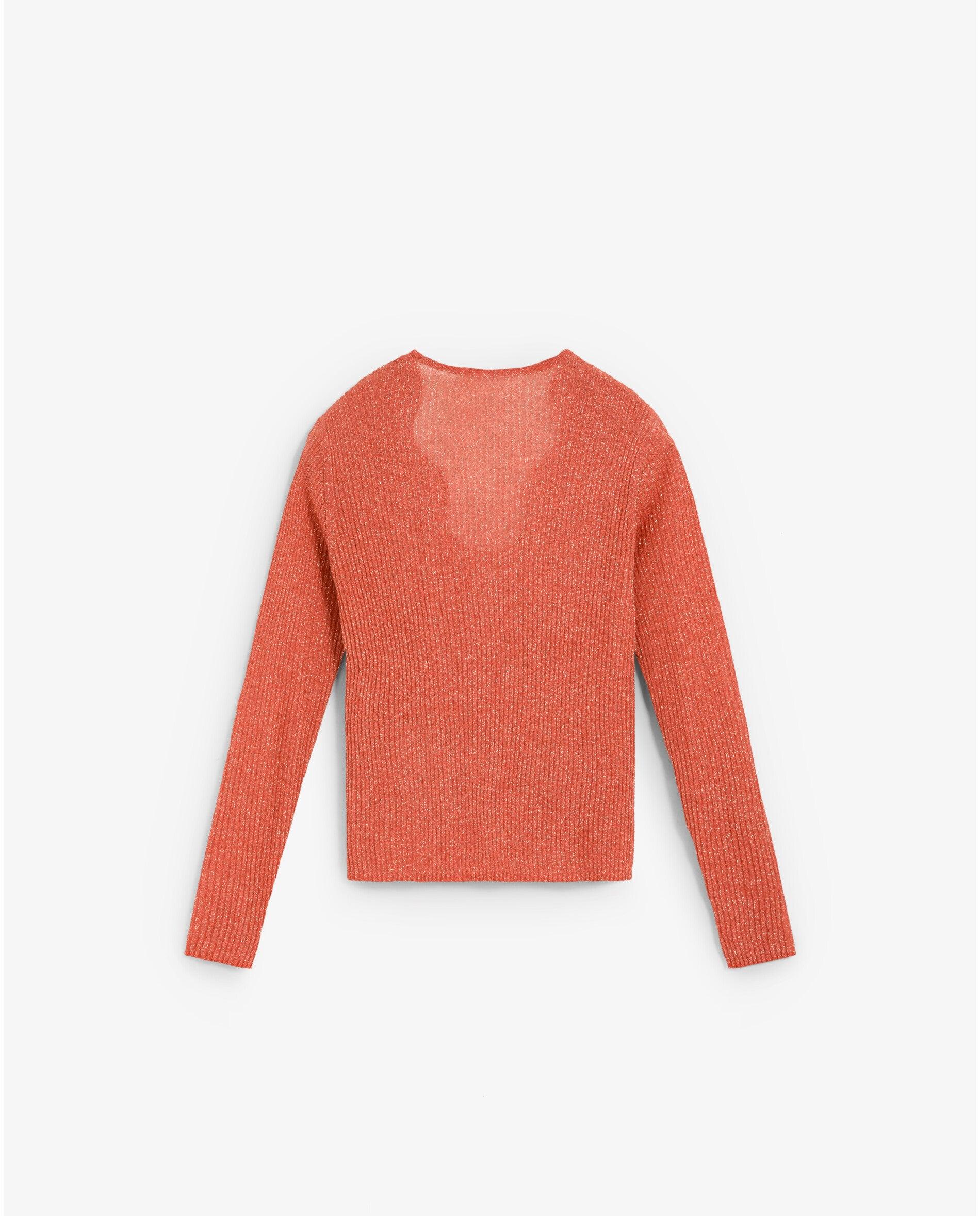 Top de punto de mujer recto con estructura canalé - Scalpers - Naranja Naranja-2