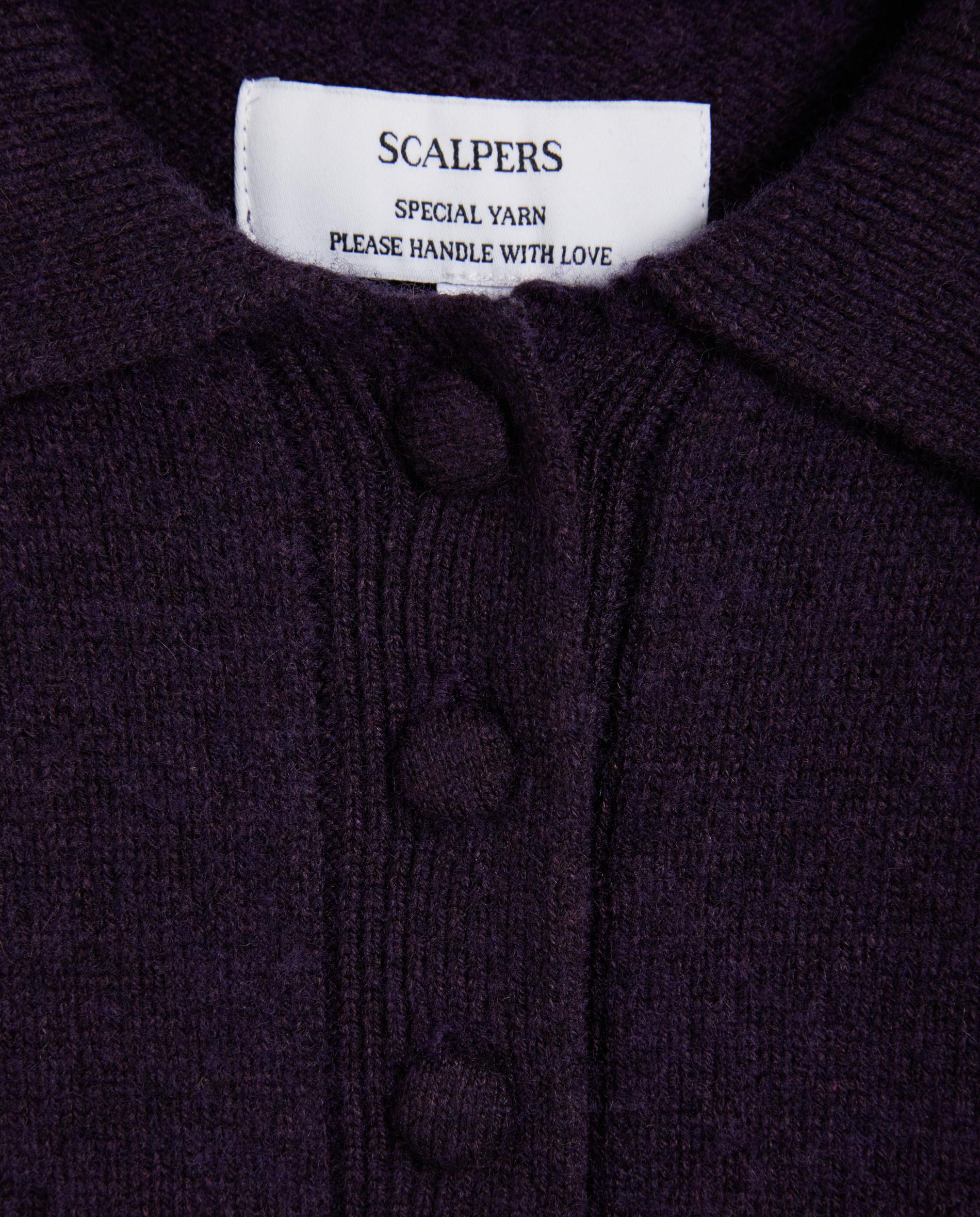 Jersey de mujer con cuello polo y botones a tono - Scalpers - Berenjena Berenjena-2