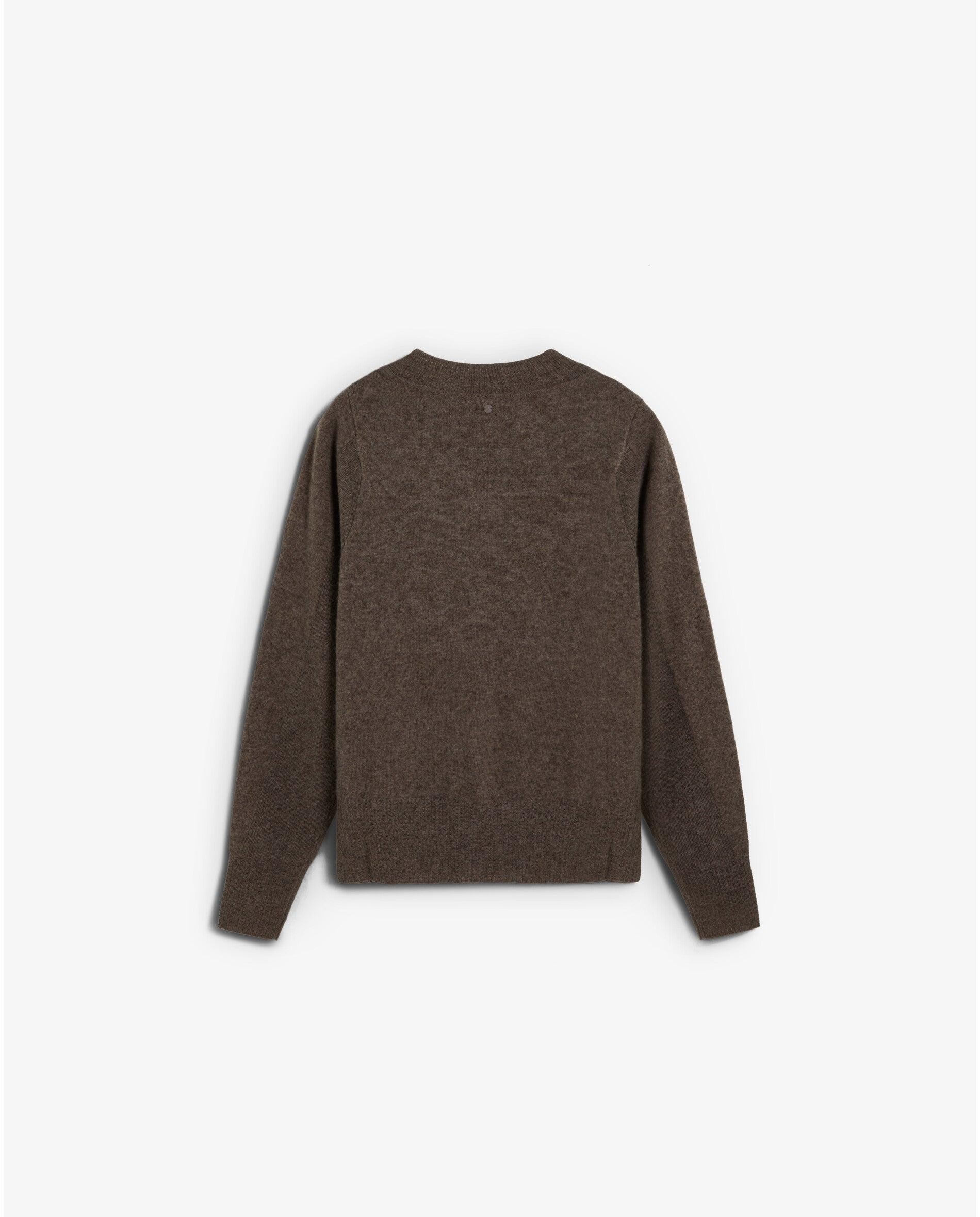 Jersey de mujer de punto texturizado con cuello redondo - Scalpers - Marrón Marrón-3