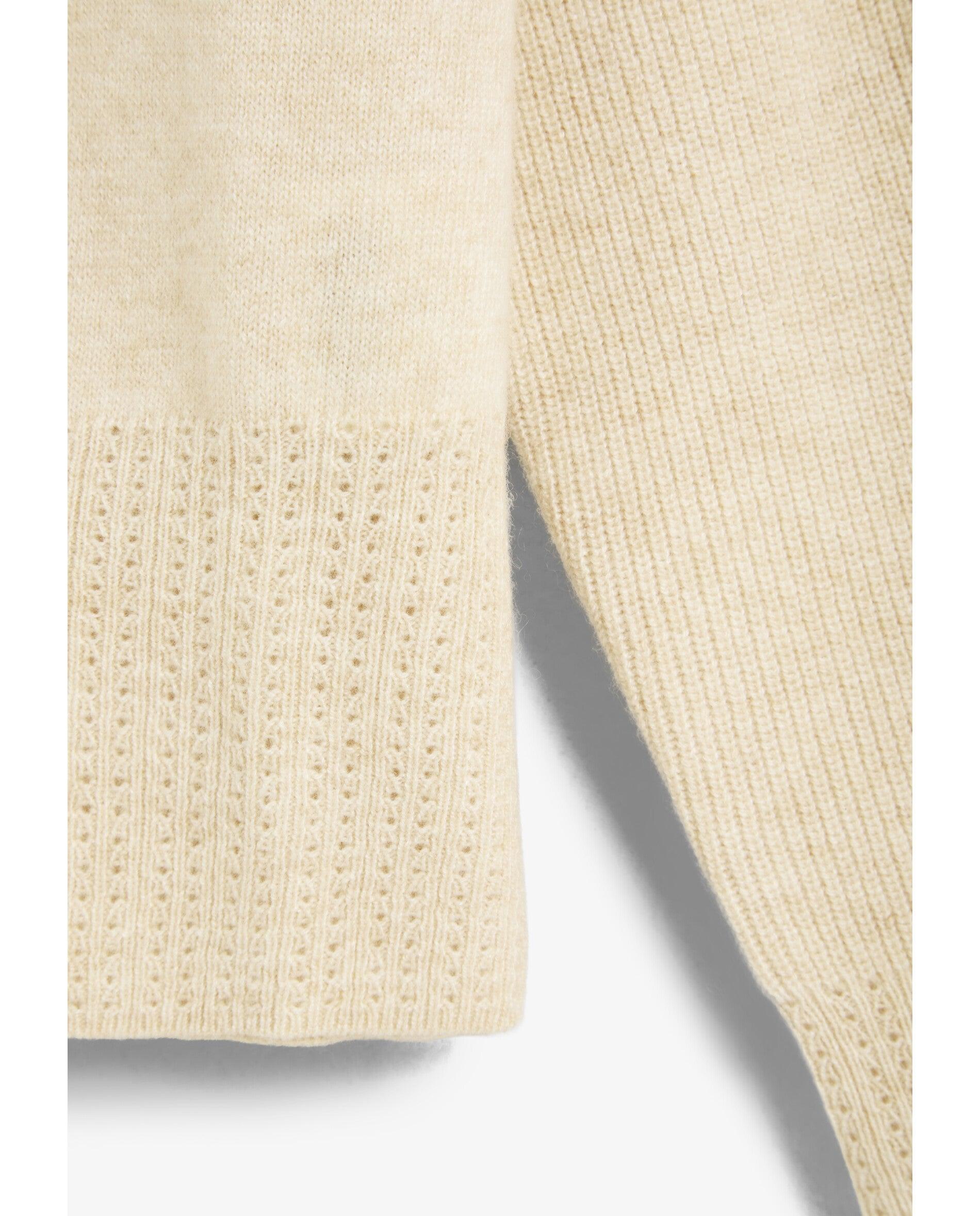 Jersey de mujer de punto texturizado con cuello redondo - Scalpers - Blanco roto Blanco roto-2