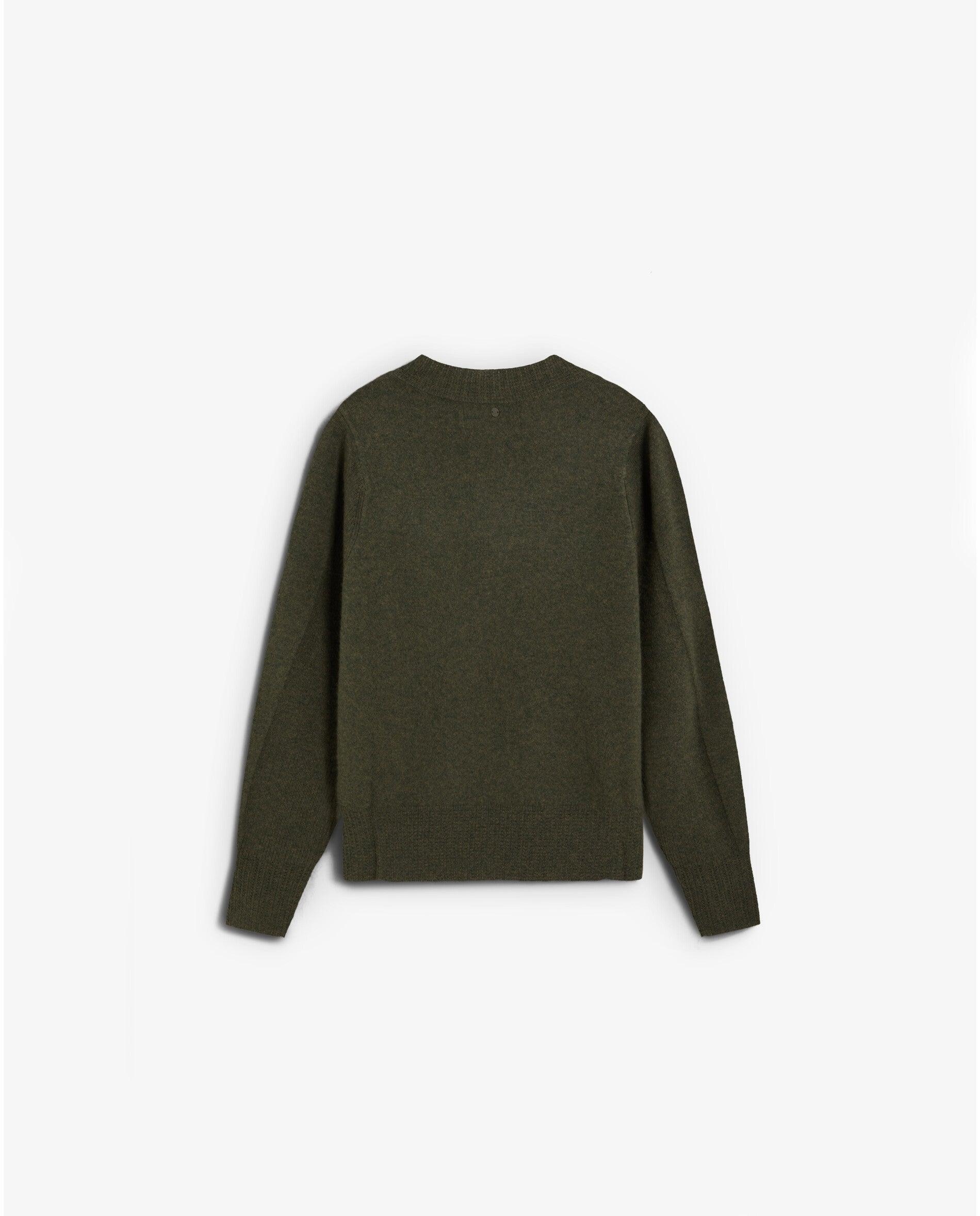 Jersey de mujer de punto liso con cuello de pico - Scalpers - Verde militar Verde militar-3