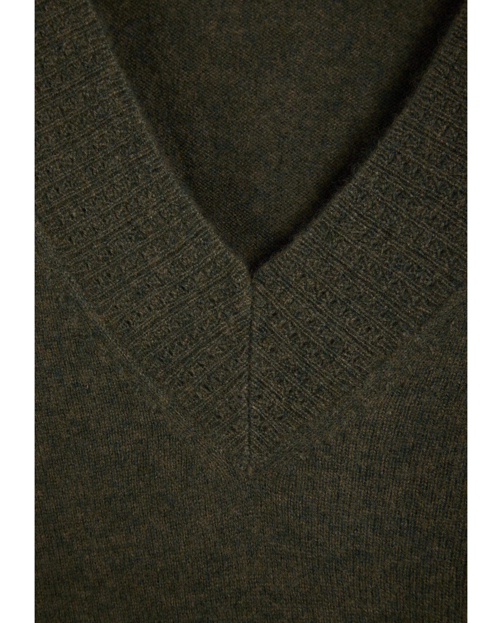Jersey de mujer de punto liso con cuello de pico - Scalpers - Verde militar Verde militar-2