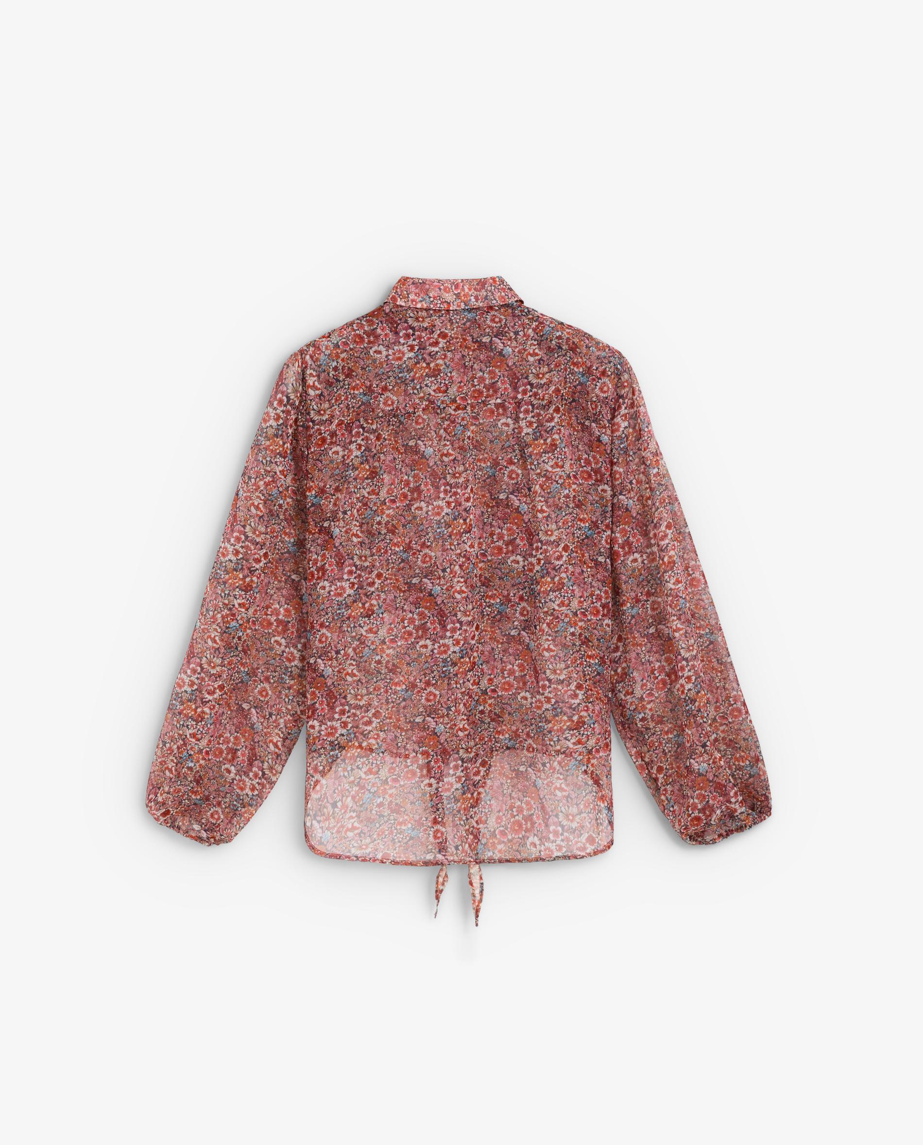 Camisa de mujer estampada en tejido fluido - Scalpers - Rojo Rojo-5