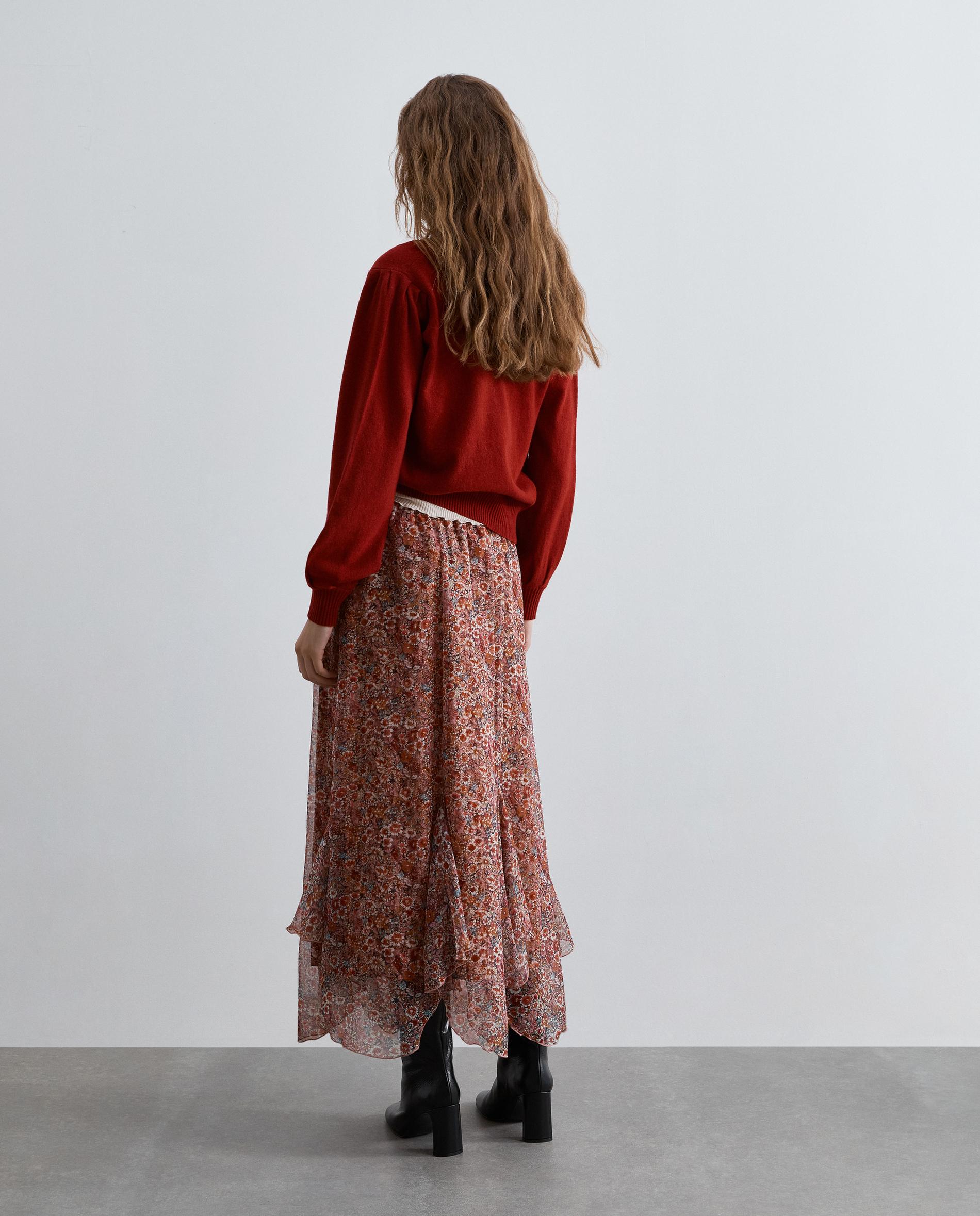 Falda larga estampada en tejido fluido - Scalpers - Rojo Rojo-3