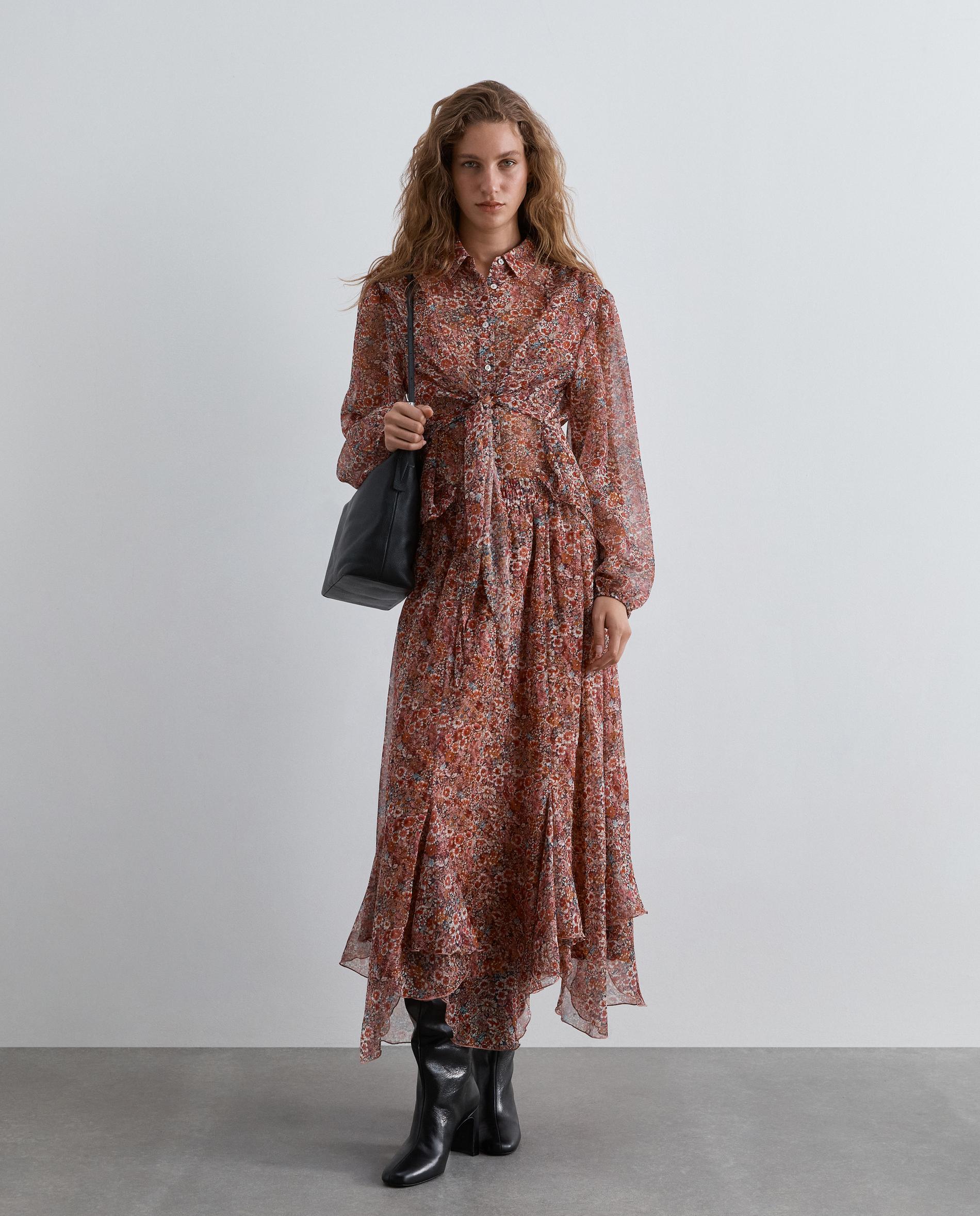 Falda larga estampada en tejido fluido - Scalpers - Rojo Rojo-4