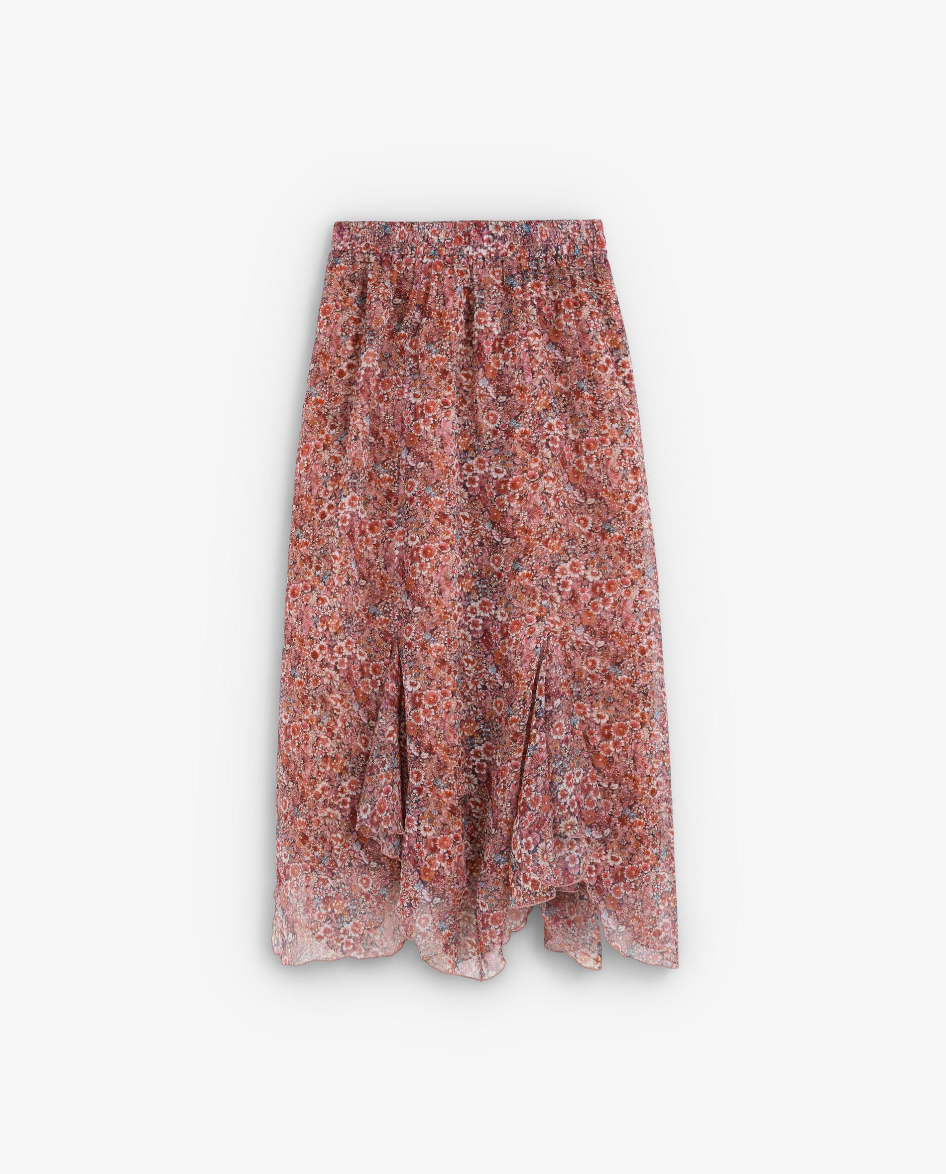 Falda larga estampada en tejido fluido - Scalpers - Rojo Rojo-6
