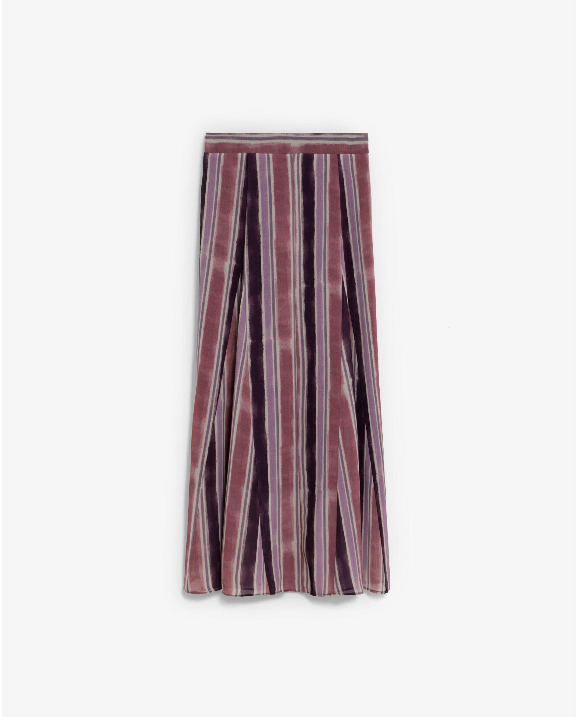 Falda midi en tejido vaporoso de rayas - Scalpers - Malva Malva-1
