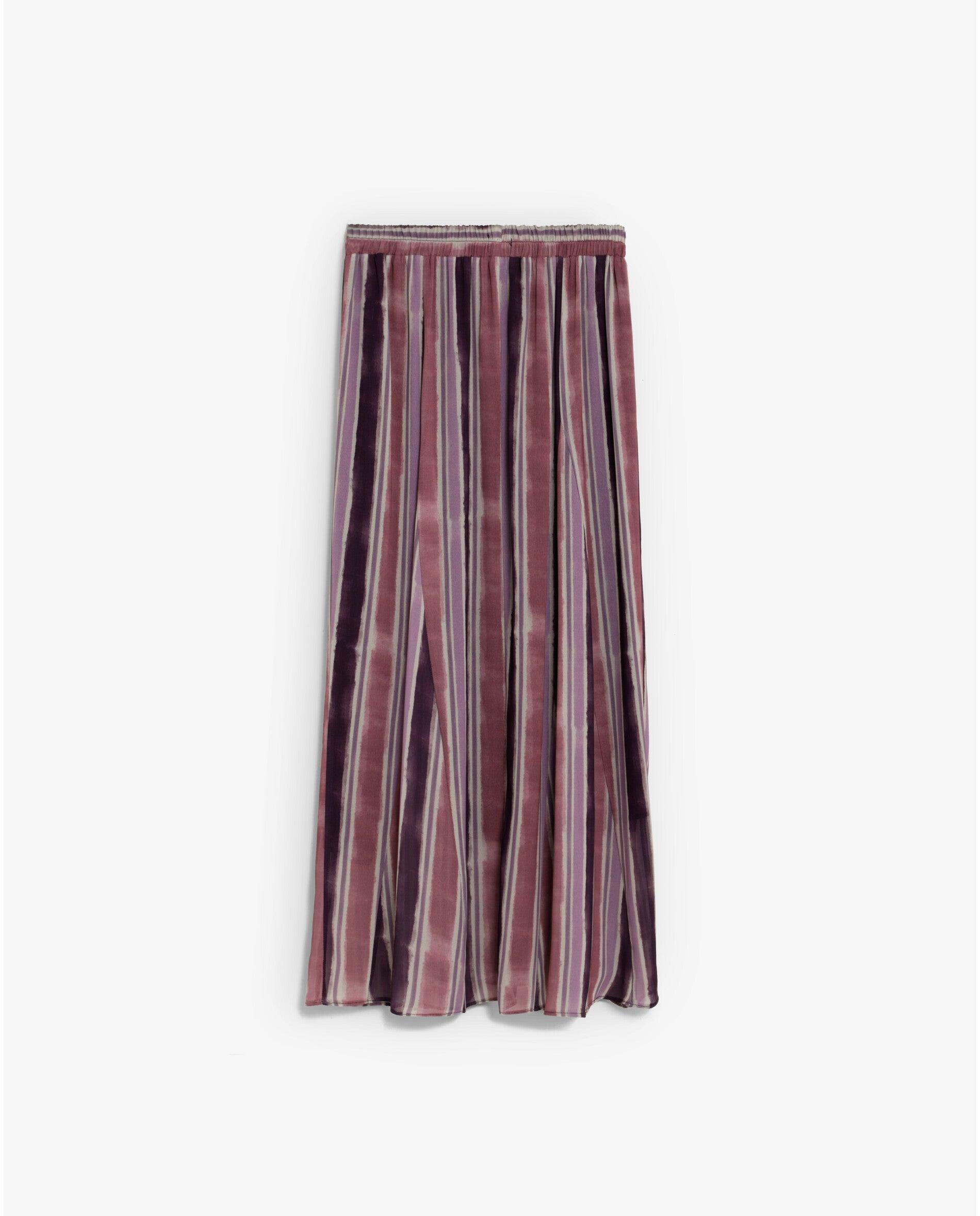 Falda midi en tejido vaporoso de rayas - Scalpers - Malva Malva-2