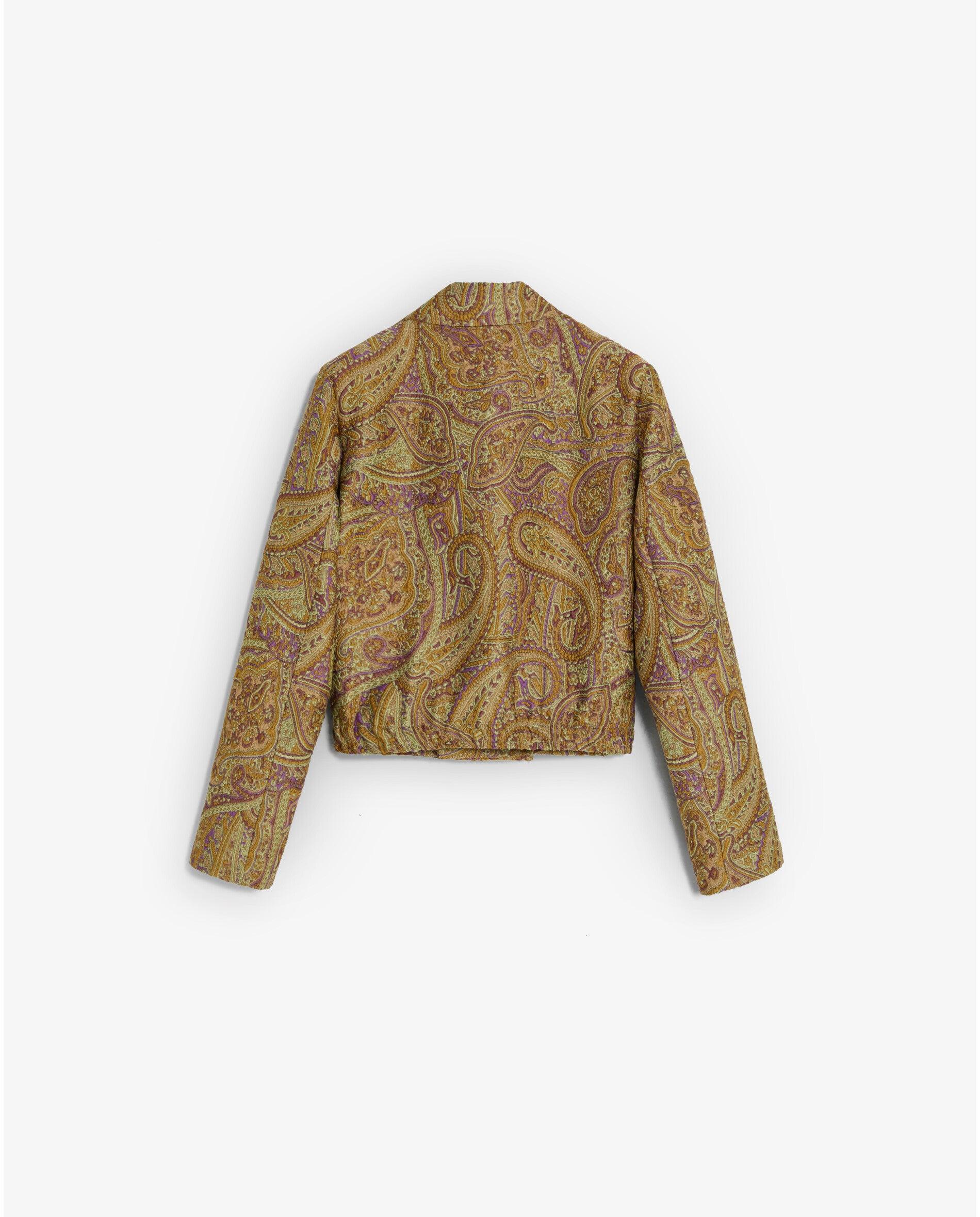 Chaqueta de mujer con solapas y estampado paisley - Scalpers - Verde Verde-4