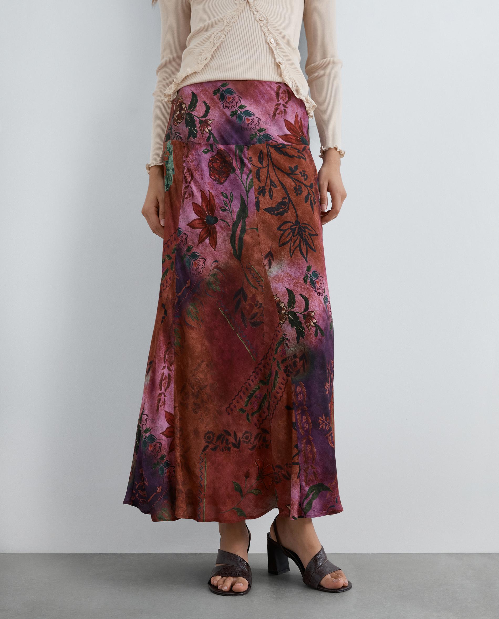 Falda larga estampada con cinturilla ancha - Scalpers - Purpura Purpura-2