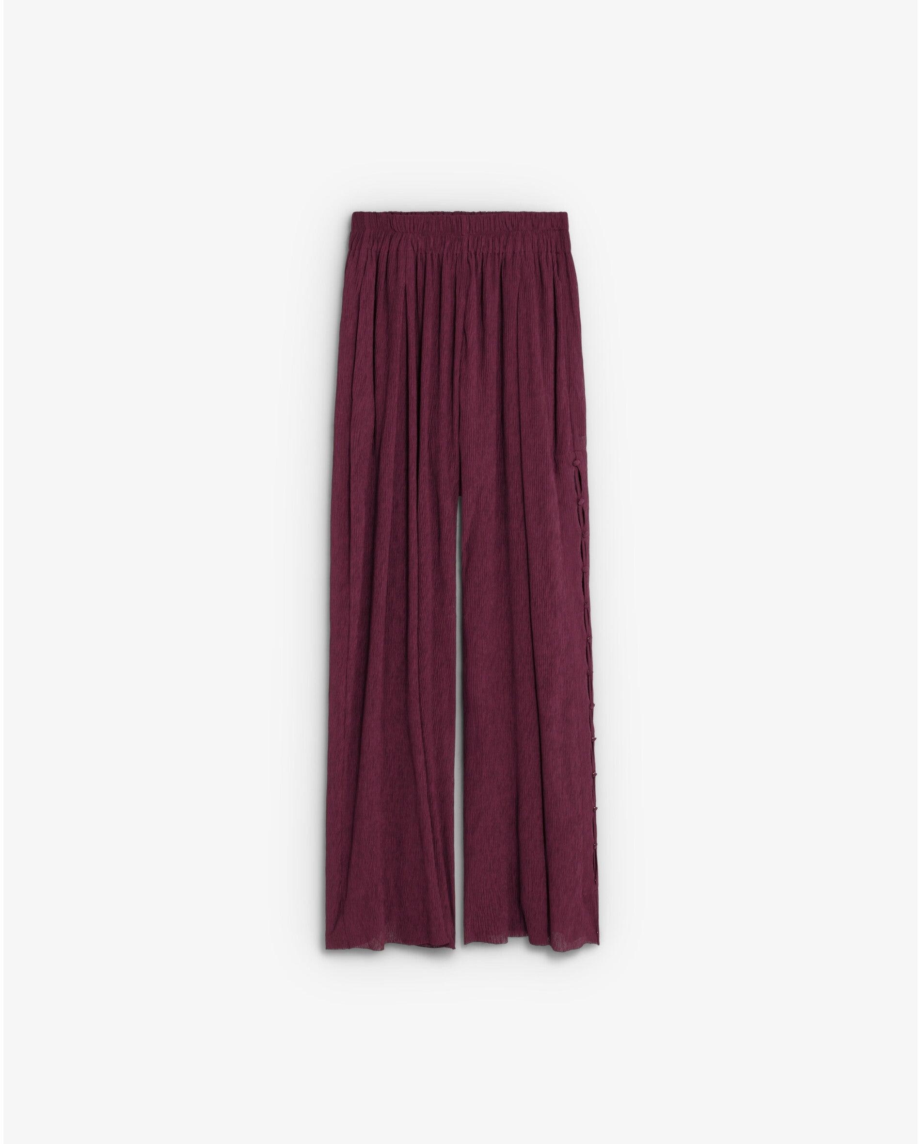 Pantalón de punto de mujer con cintura elástica - Scalpers - Burdeos Burdeos-2