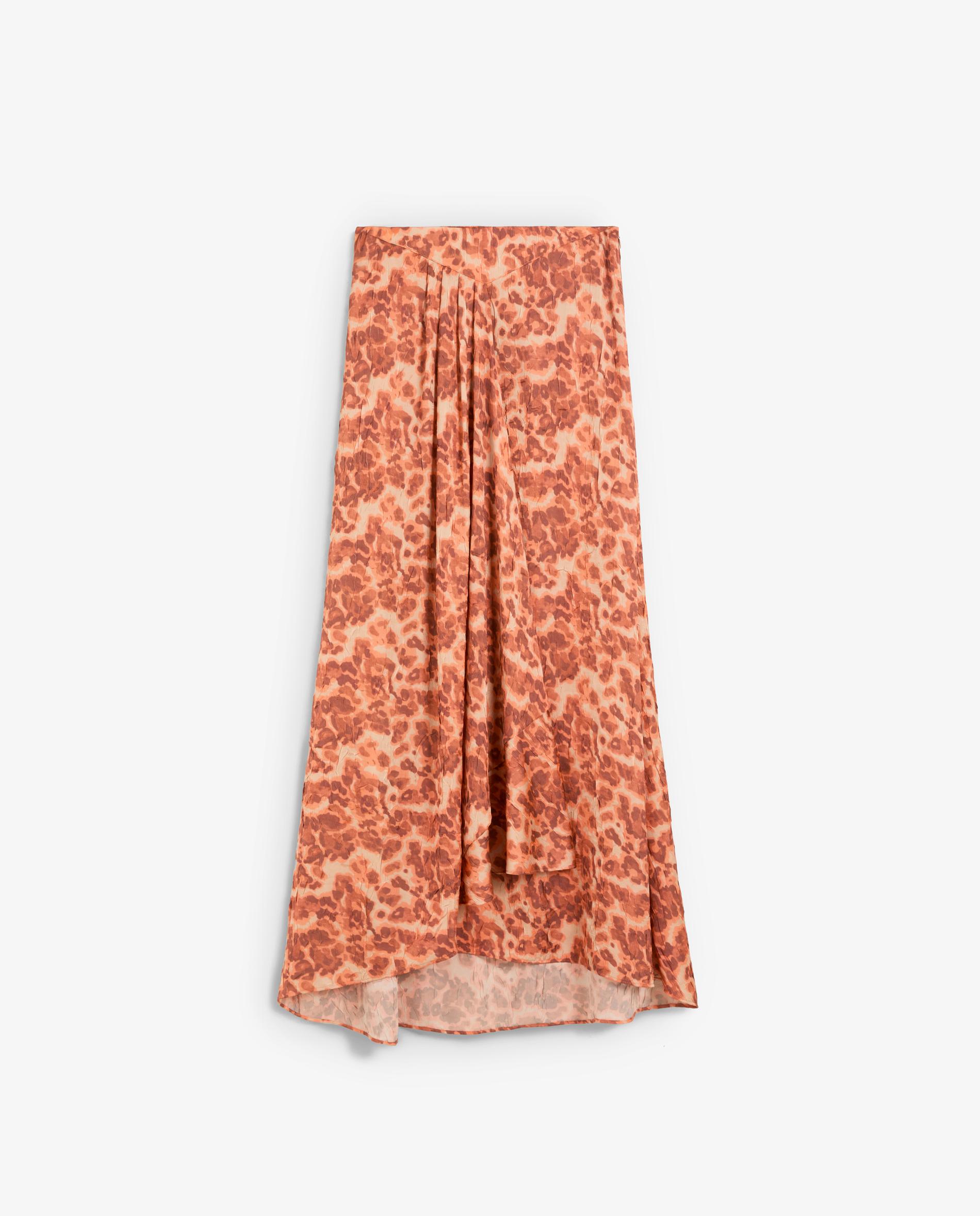 Falda midi con estampado animal - Scalpers - Naranja Naranja-5