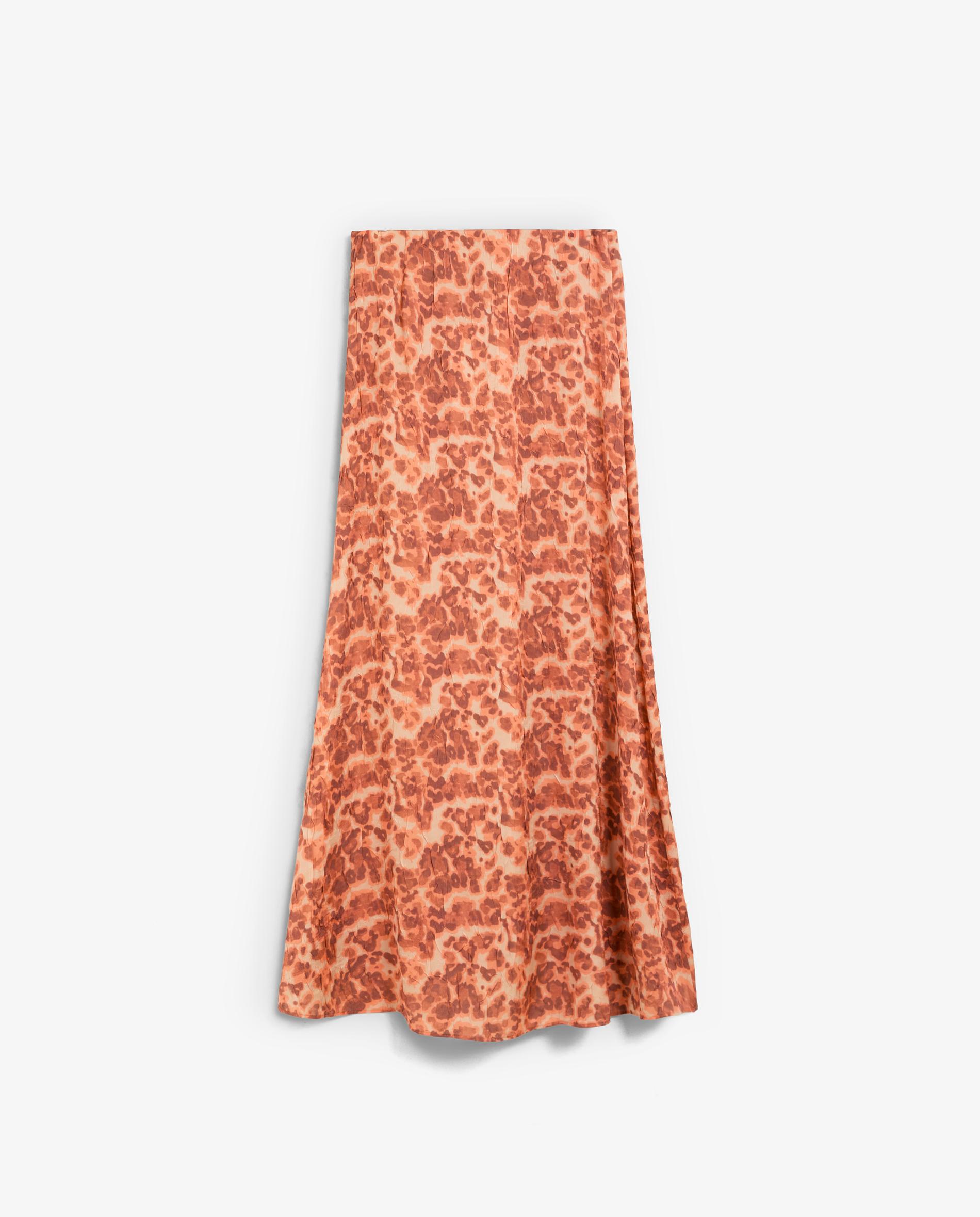 Falda midi con estampado animal - Scalpers - Naranja Naranja-4