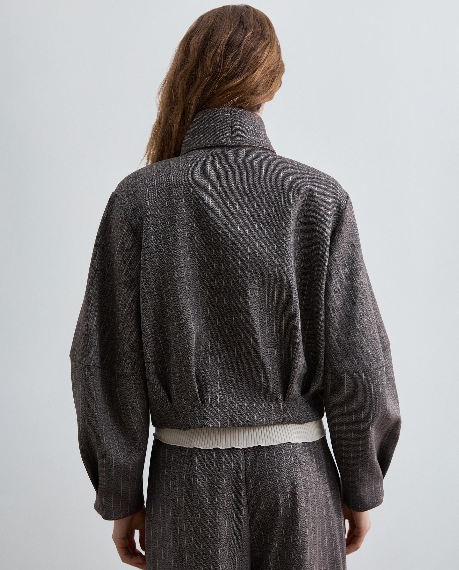 Chaqueta de mujer tipo bomber de raya diplomática - Scalpers - Tabaco Tabaco-3