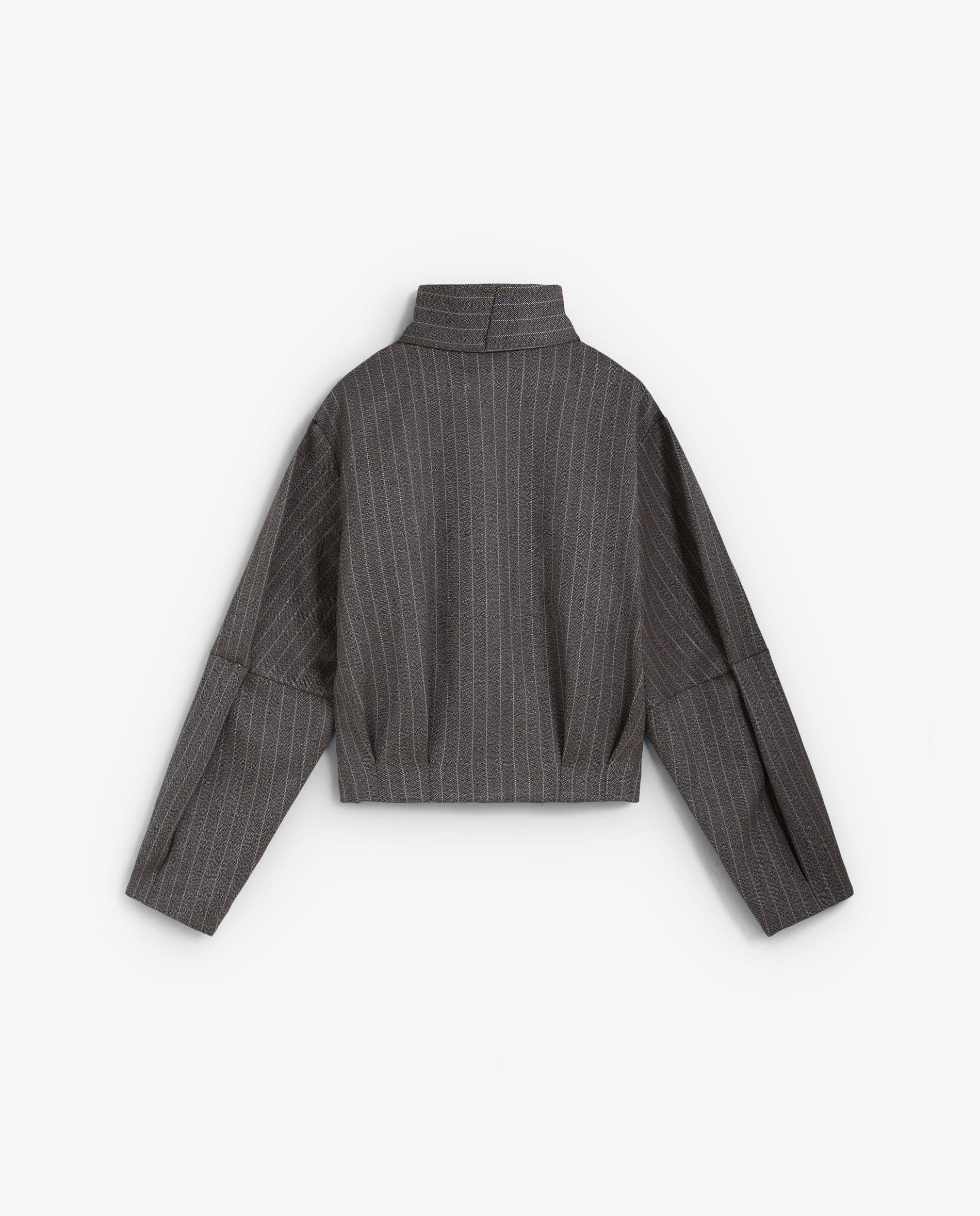 Chaqueta de mujer tipo bomber de raya diplomática - Scalpers - Tabaco Tabaco-5