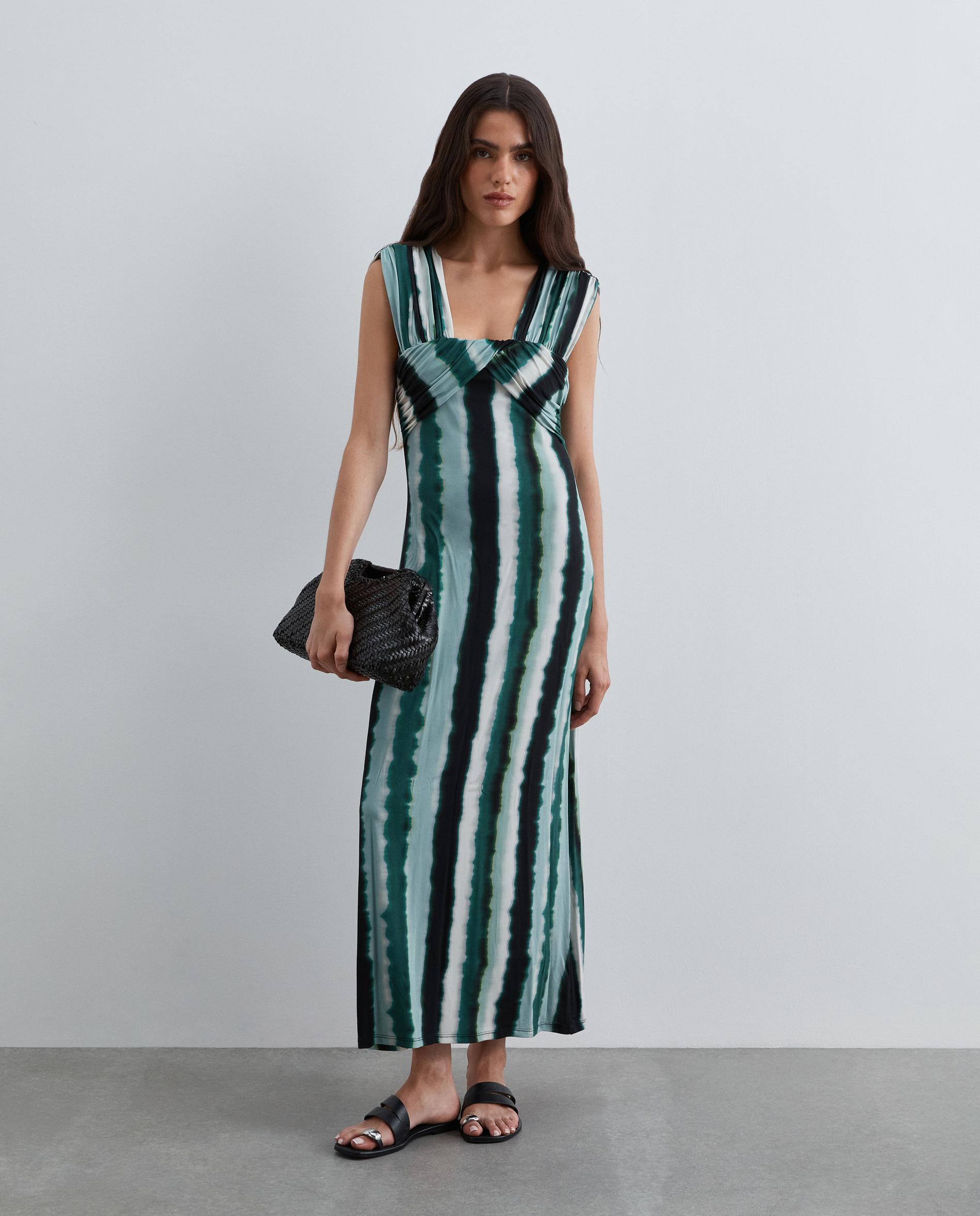 Vestido midi de tirantes con estampado de rayas - Scalpers - Verde Verde-1