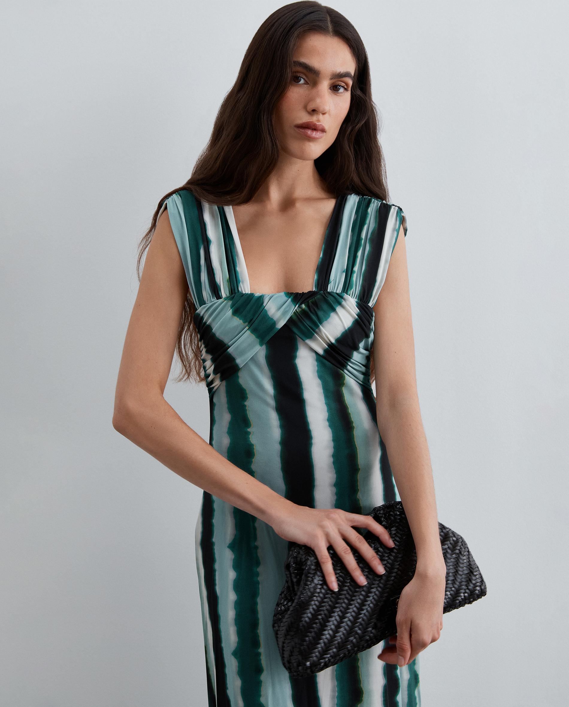 Vestido midi de tirantes con estampado de rayas - Scalpers - Verde Verde-4