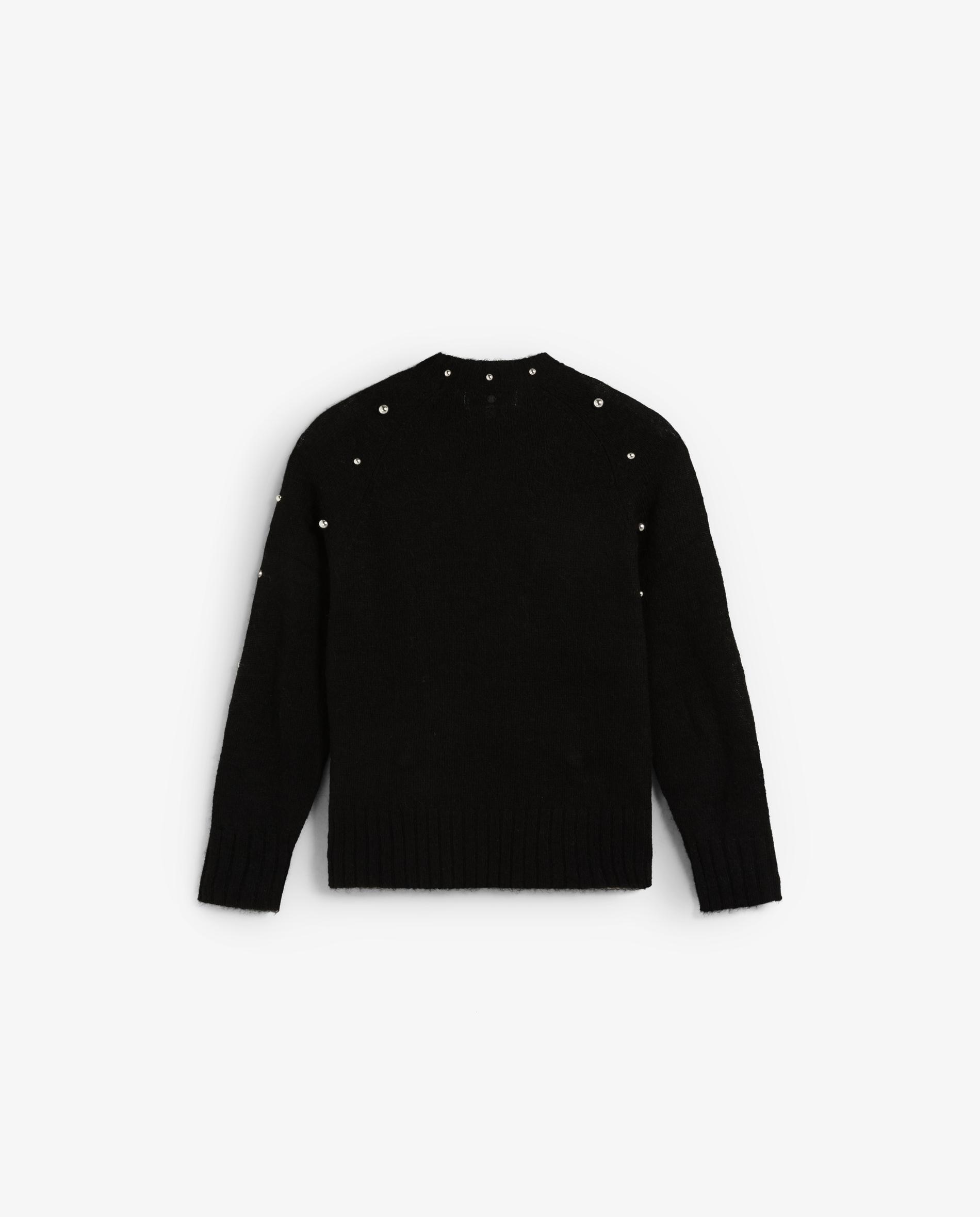 Jersey de mujer con cuello redondo y studs decorativos - Scalpers - Negro Negro-2