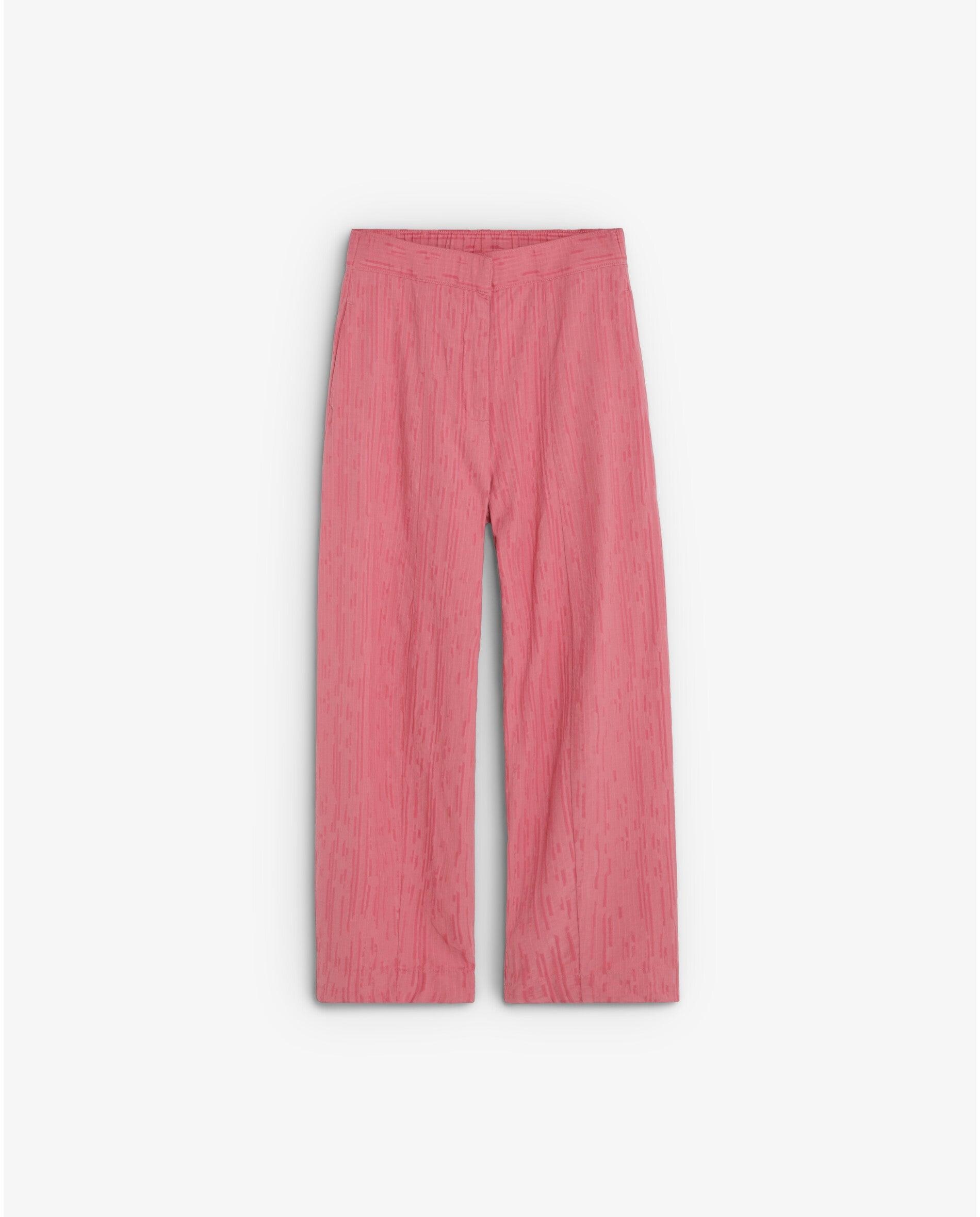 Pantalón de mujer balloon fit en tejido con textura - Scalpers - Rosa Rosa-1