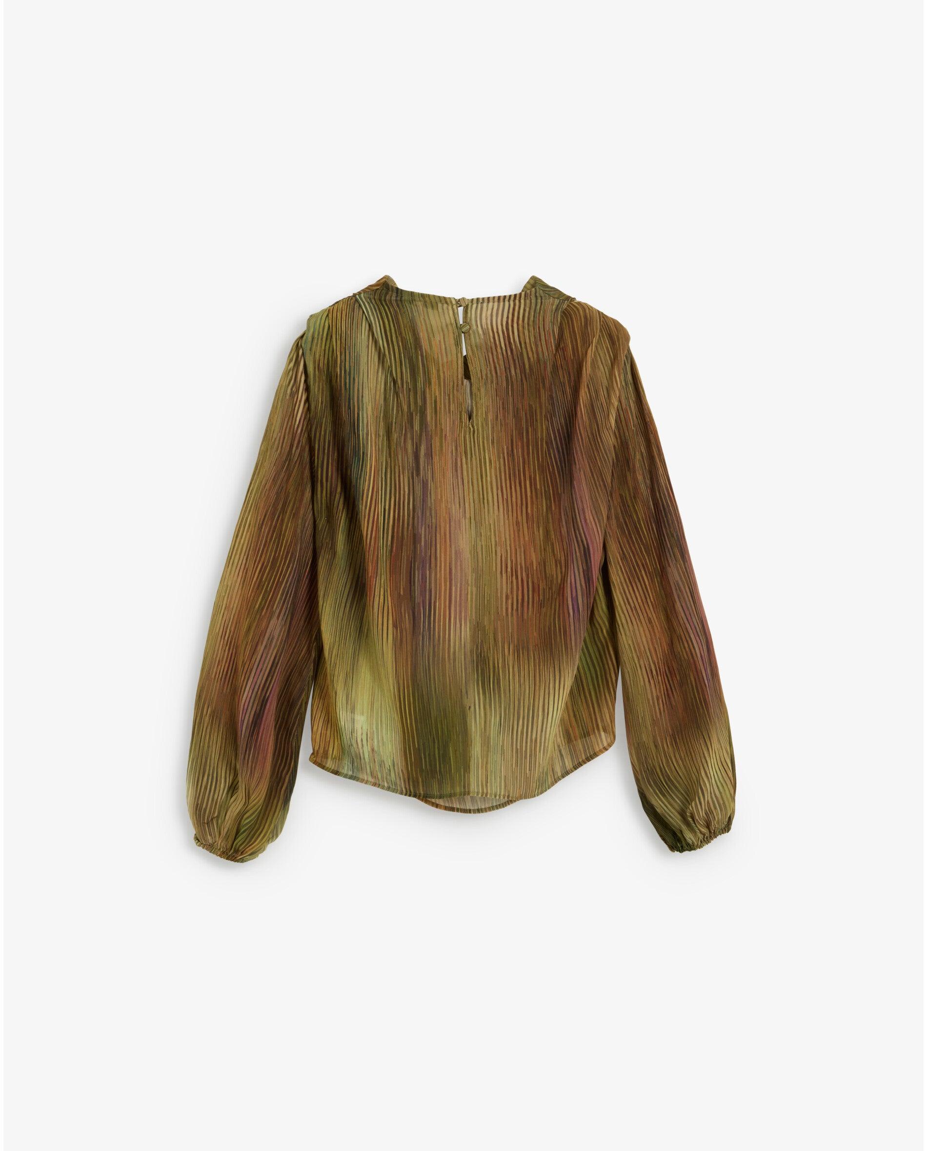 Blusa de mujer en tejido plisado con puños elásticos - Scalpers - Multicolor Multicolor-2