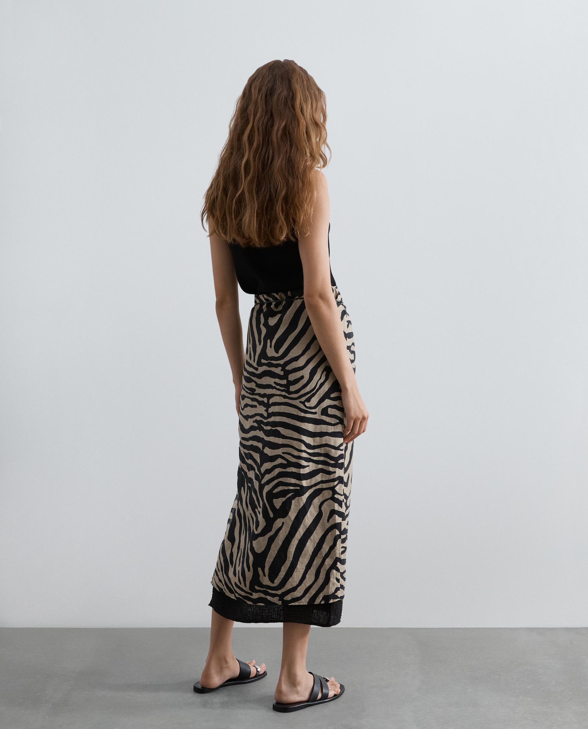 Falda midi animal print de corte recto - Scalpers - Multicolor Multicolor-3