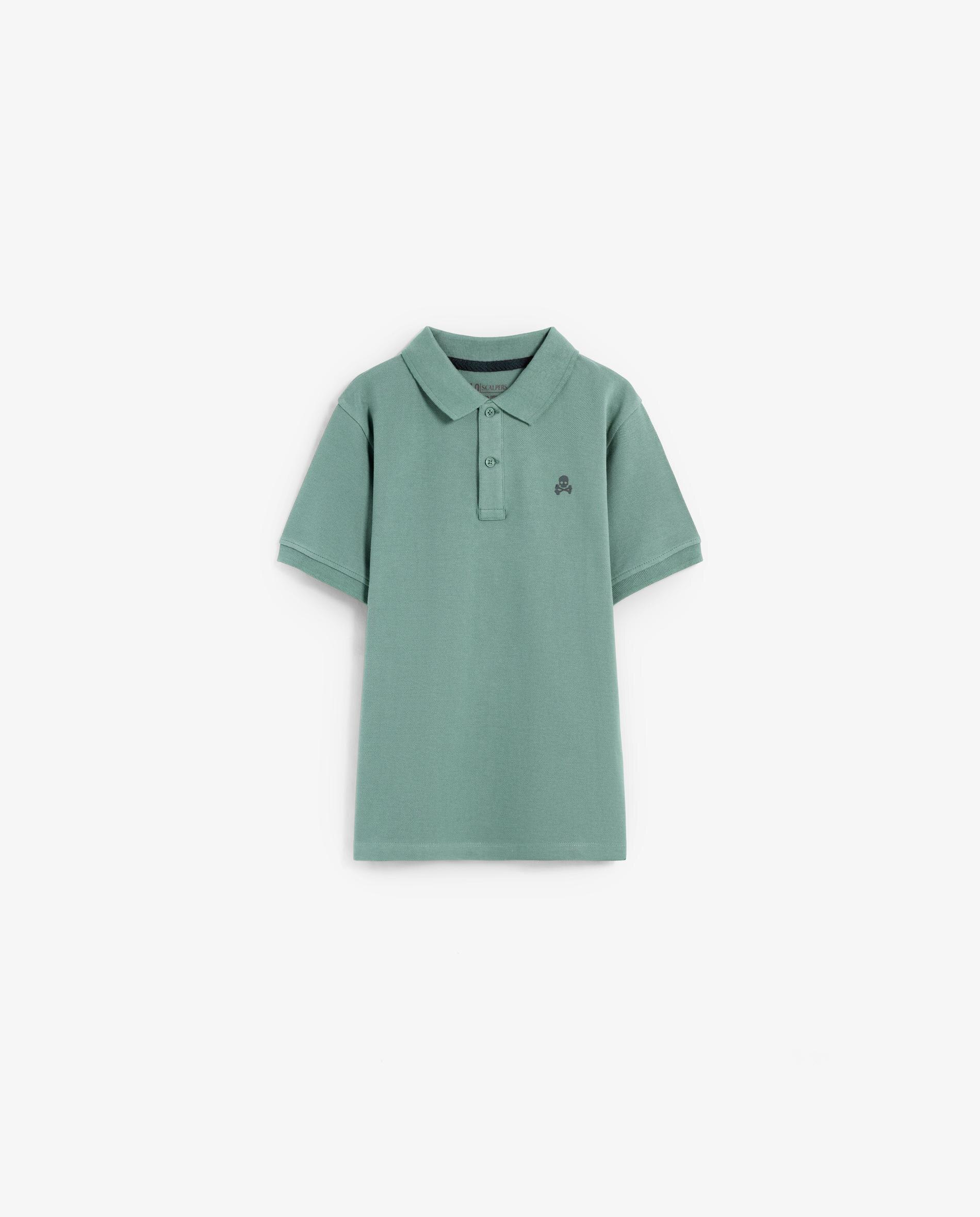 Polo de niño regular fit de manga corta - Scalpers - Verde azulado Verde azulado-1