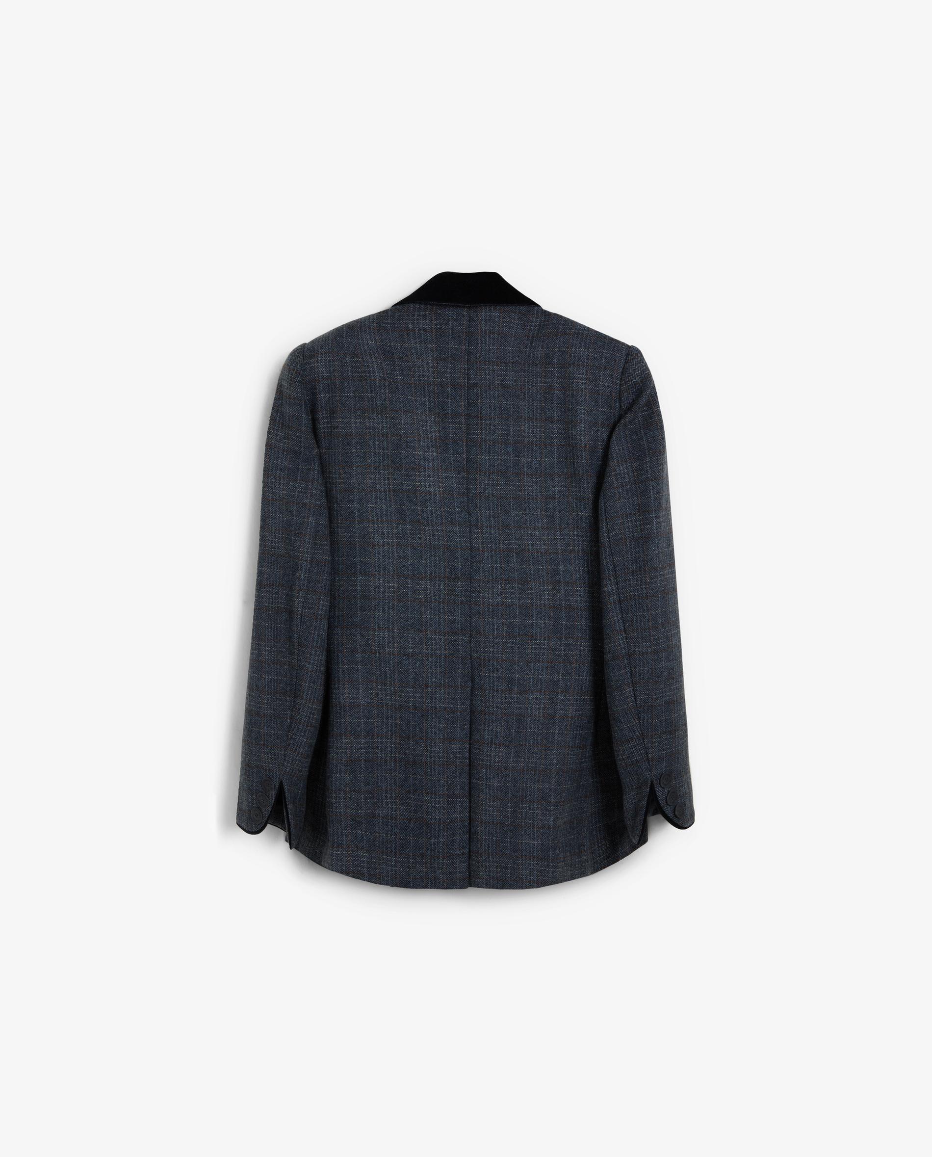 Blazer de mujer de cuadros con contrastes - Scalpers - Azul oscuro Azul oscuro-4
