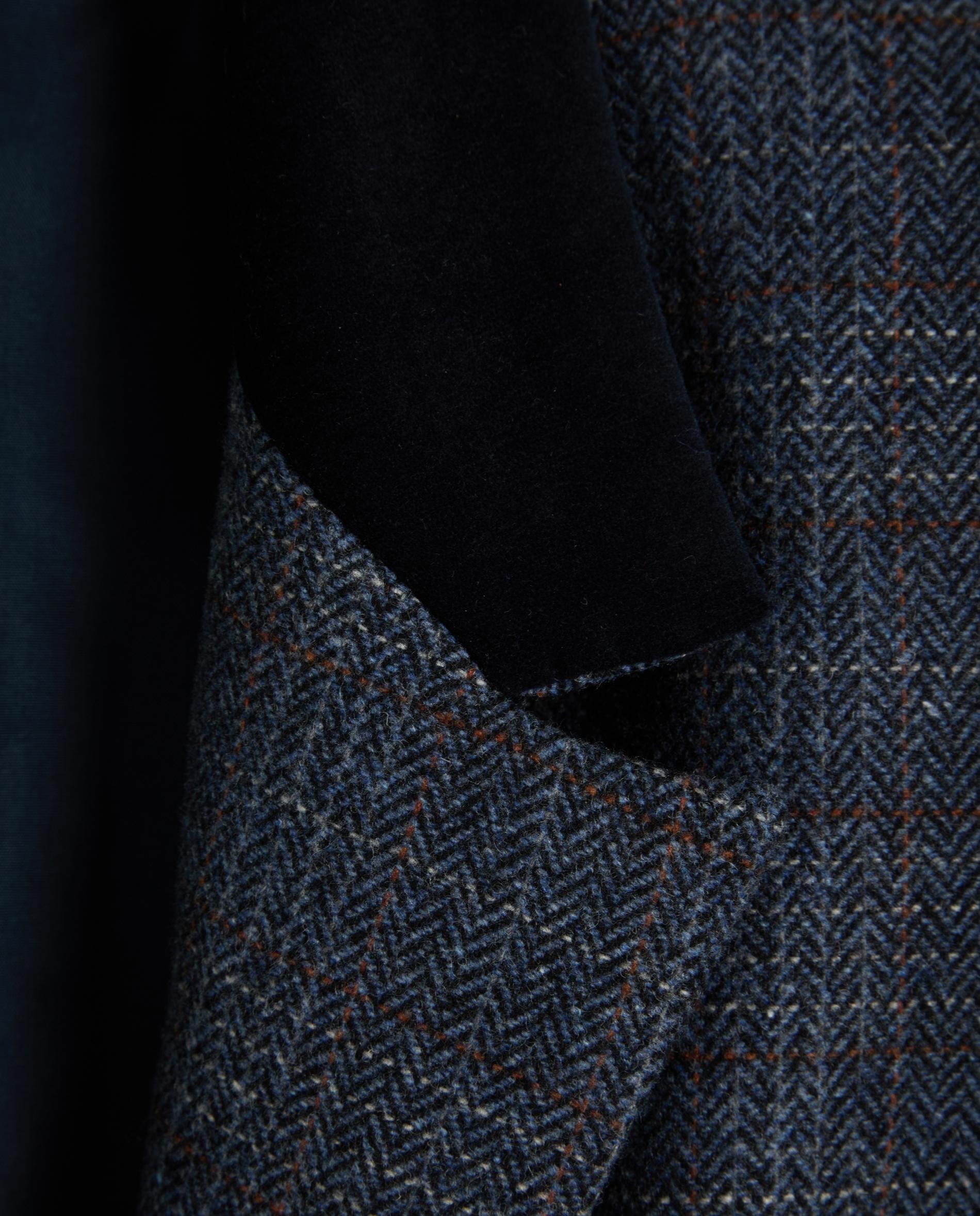 Blazer de mujer de cuadros con contrastes - Scalpers - Azul oscuro Azul oscuro-3