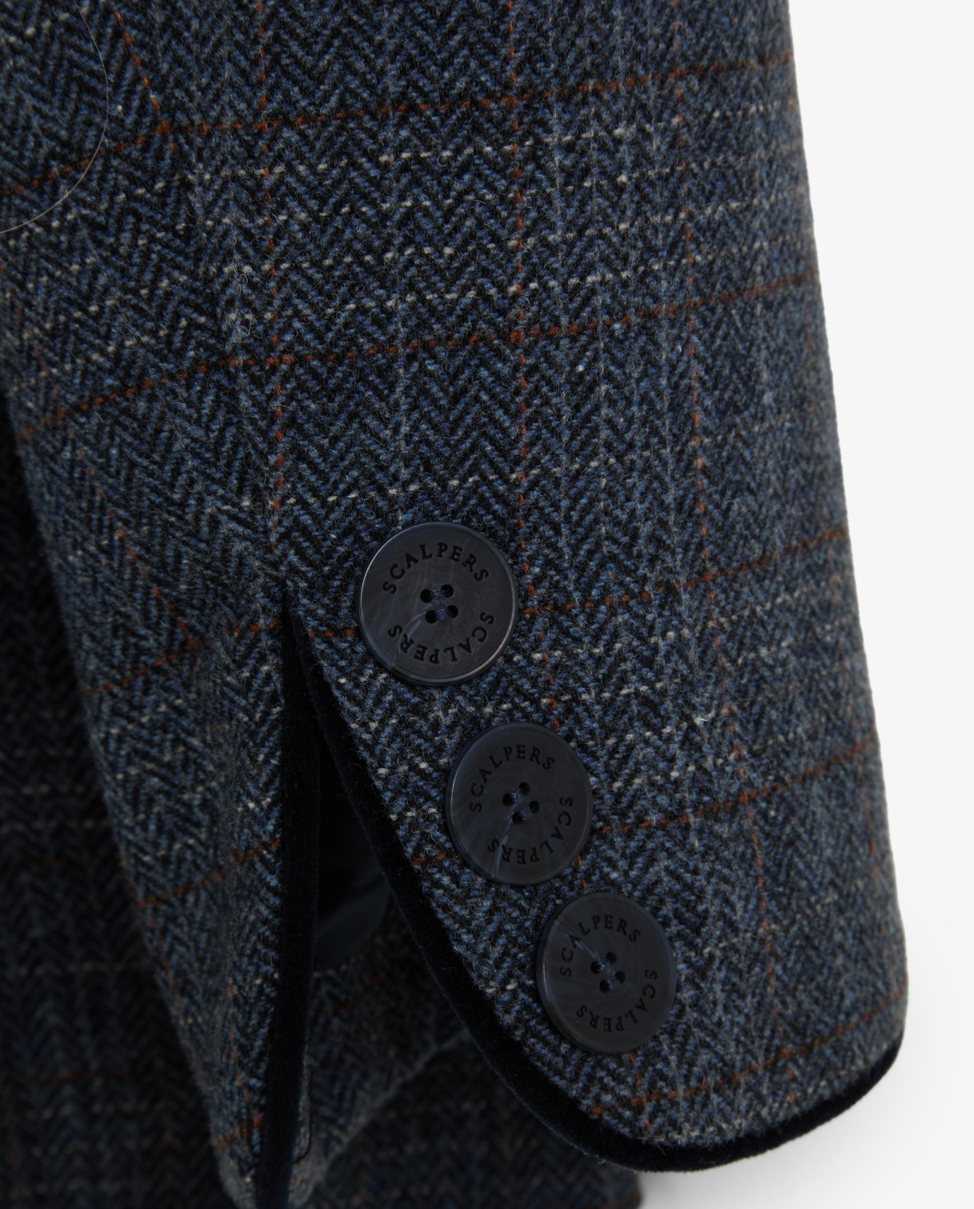 Blazer de mujer de cuadros con contrastes - Scalpers - Azul oscuro Azul oscuro-2